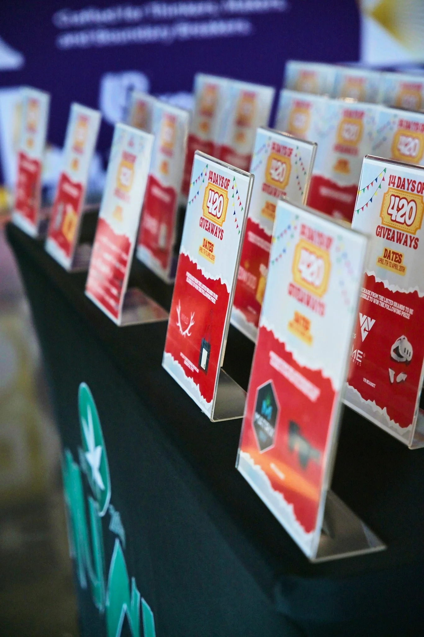 NuWu’s raffle table showcasing the long list of prizes customers can win