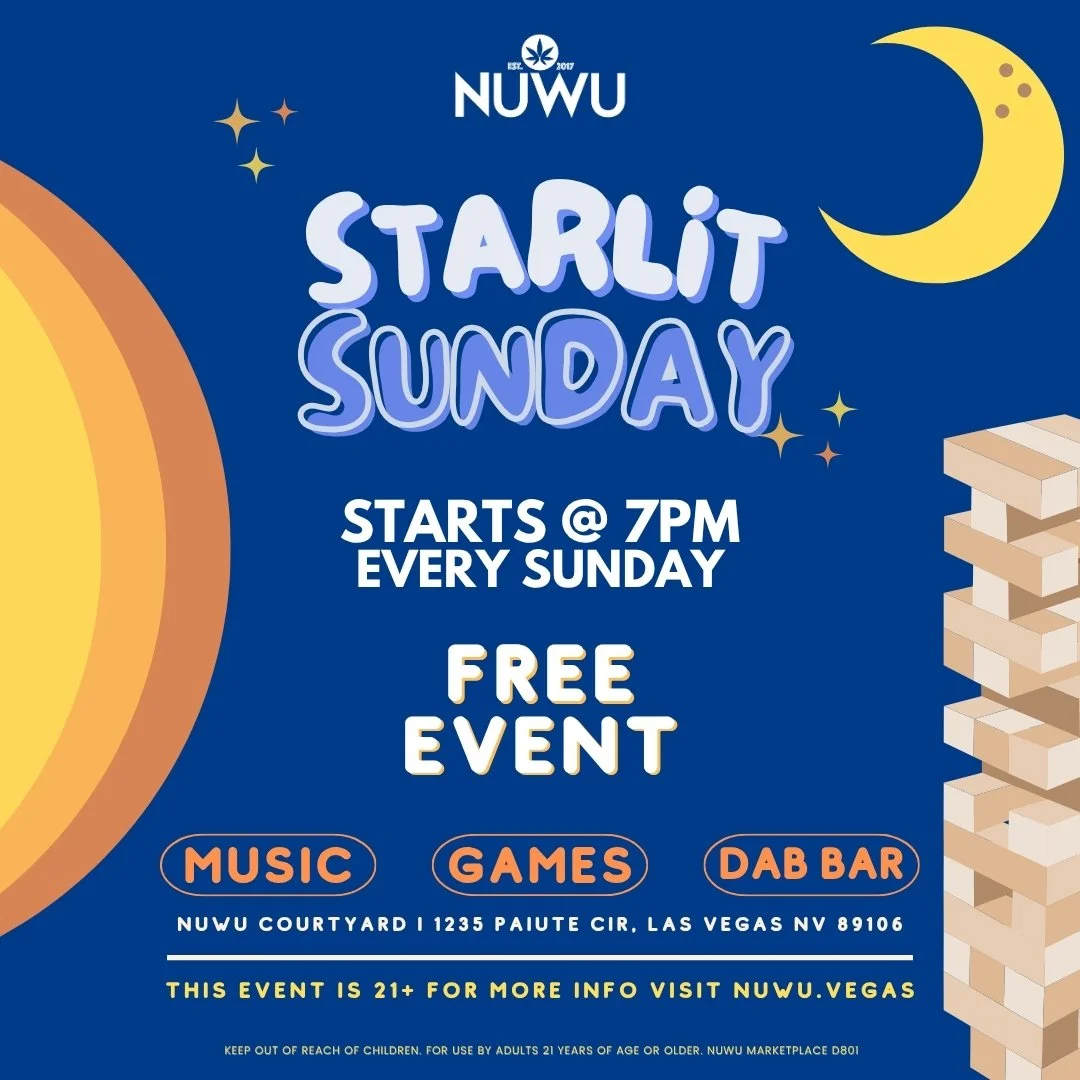Starlit Sundays outdoor cannabis event at NuWu Main Dispensary in Downtown Las Vegas