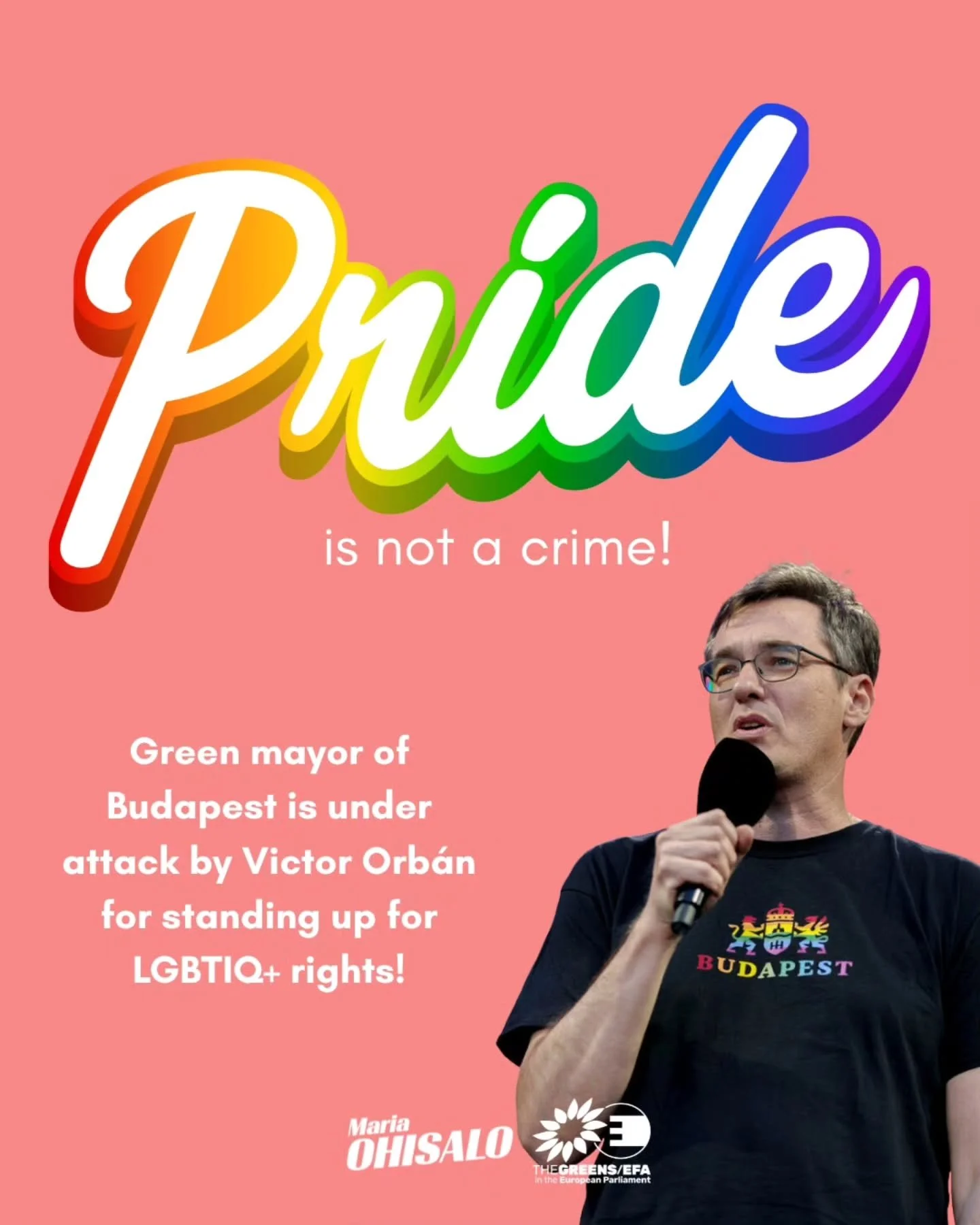 Once again human rights, democracy and rule of law are under attack in Hungary by Victor Orb&aacute;n's authoritarian government.&nbsp;

The green Mayor of Budapest @karacsony_gergely is being charged and fined without trial for organising a Pride in