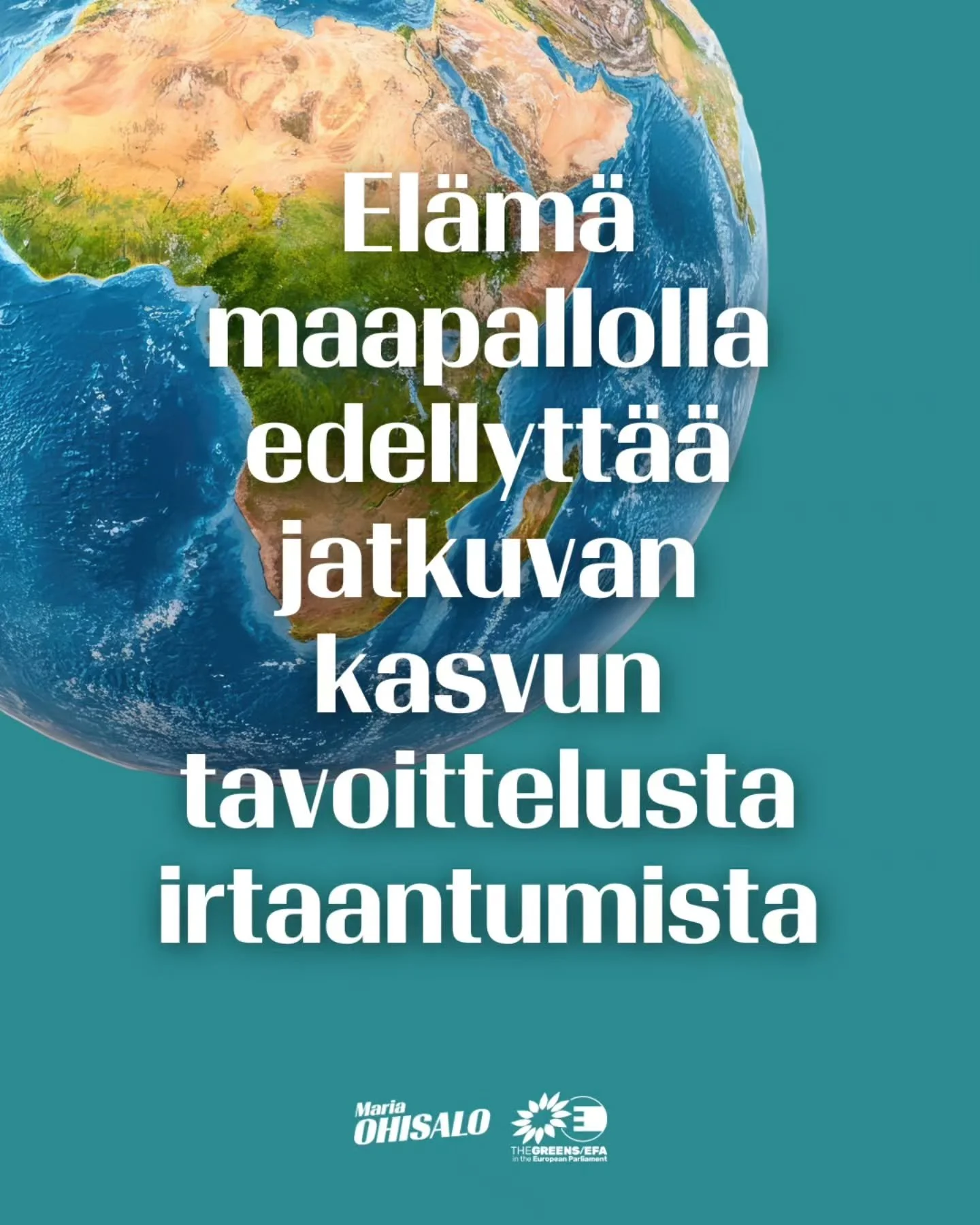 Kest&auml;v&auml; hyvinvointi vaatii, ett&auml; arvotamme sek&auml; luonnon kantokyky&auml; ett&auml; ihmisten yhdenvertaisia mahdollisuuksia hyv&auml;&auml;n el&auml;m&auml;&auml;n jatkuvan talouskasvun yli. 🌍

Ajassa, jota leimaavat kansainv&auml;