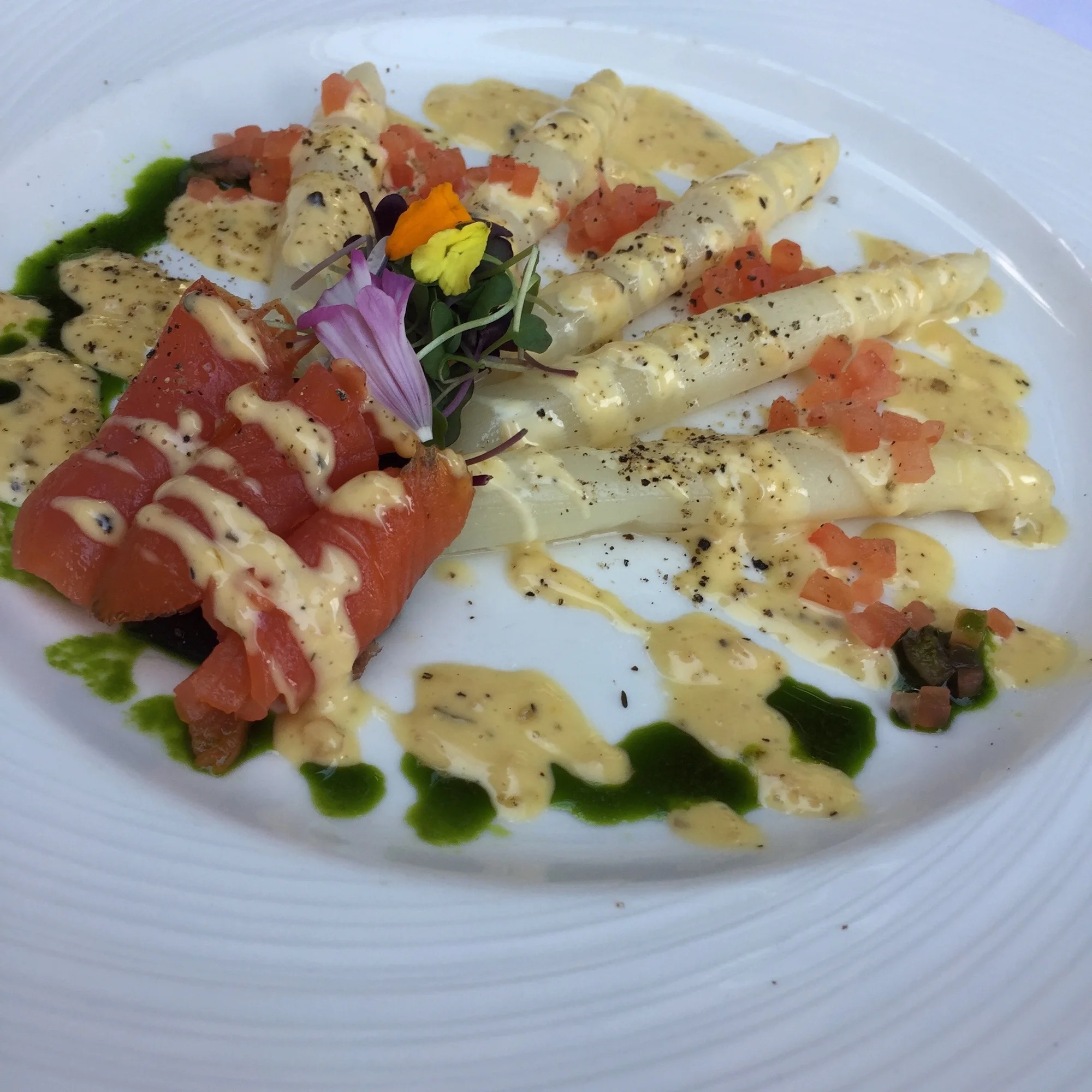 Chilled White Asparagus and Smoked Salmon