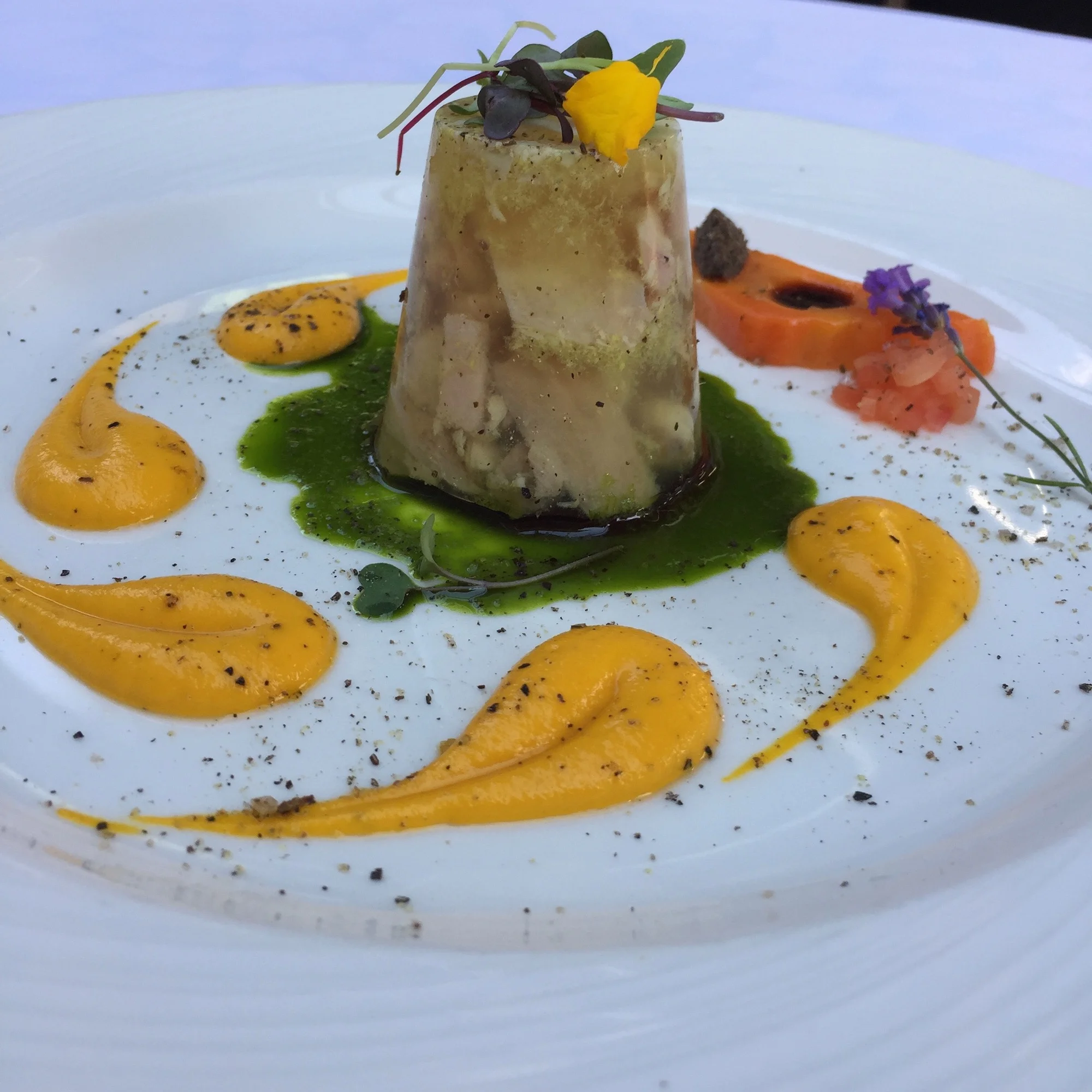 Red Snapper, Blue Crab, and Basil Terrine