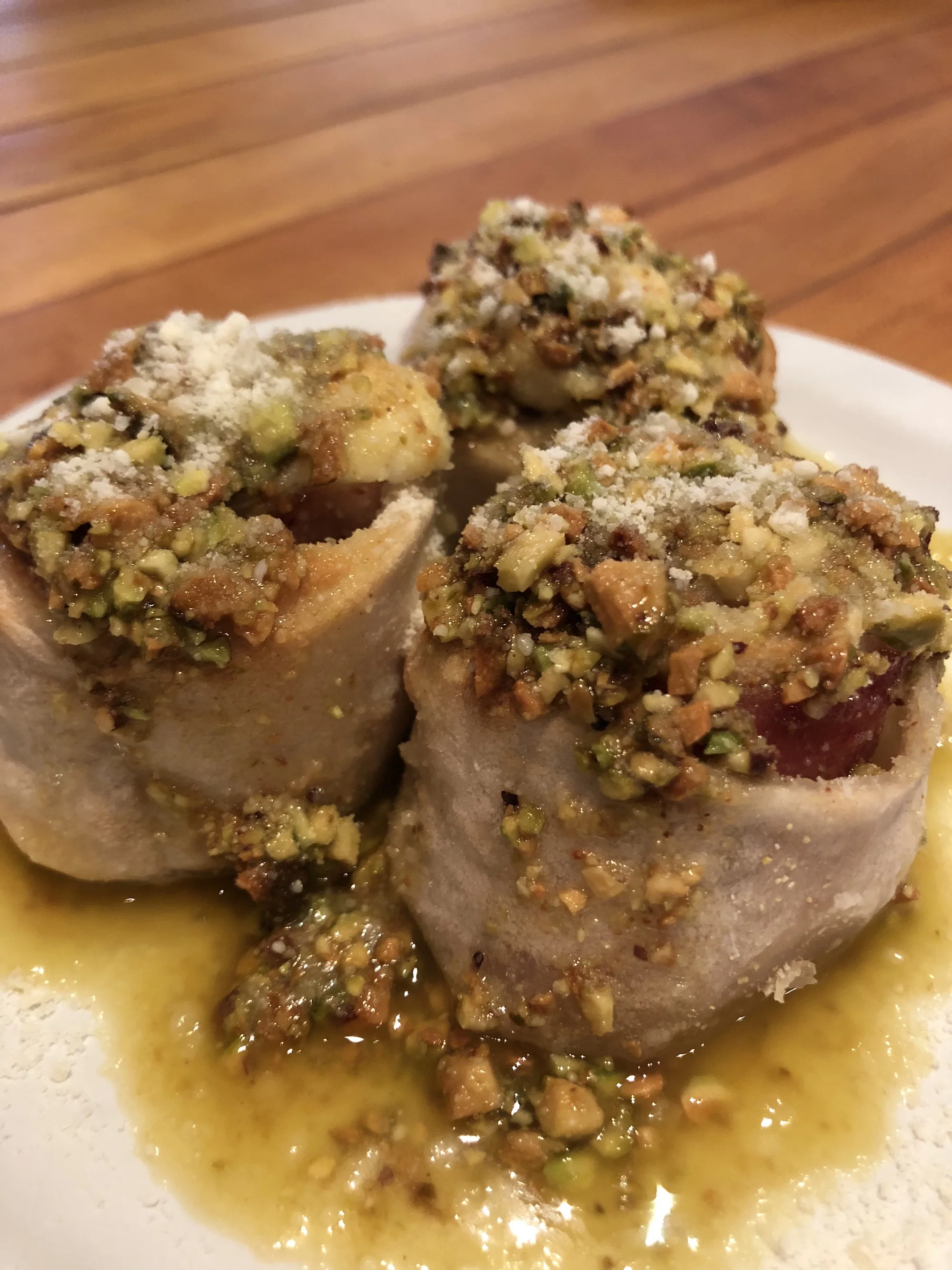 Mortadella Roll with pistachio pesto