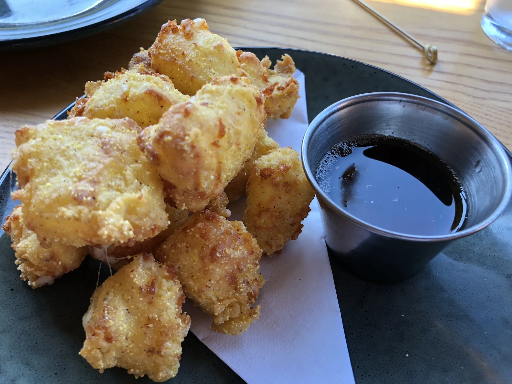 Cheese Curds with maple syrup