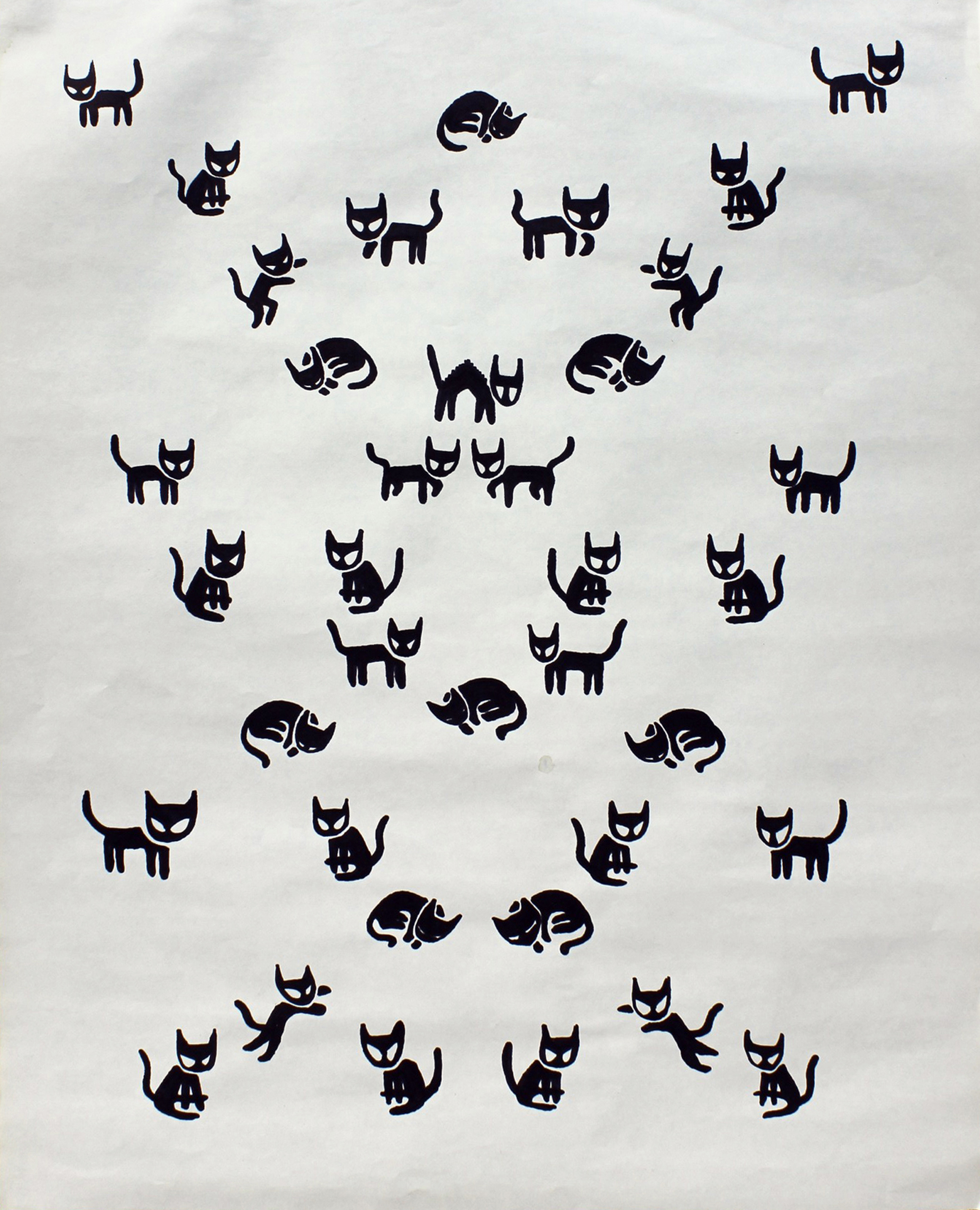   Cats  ink on paper. 2013    owned by Private Collector   