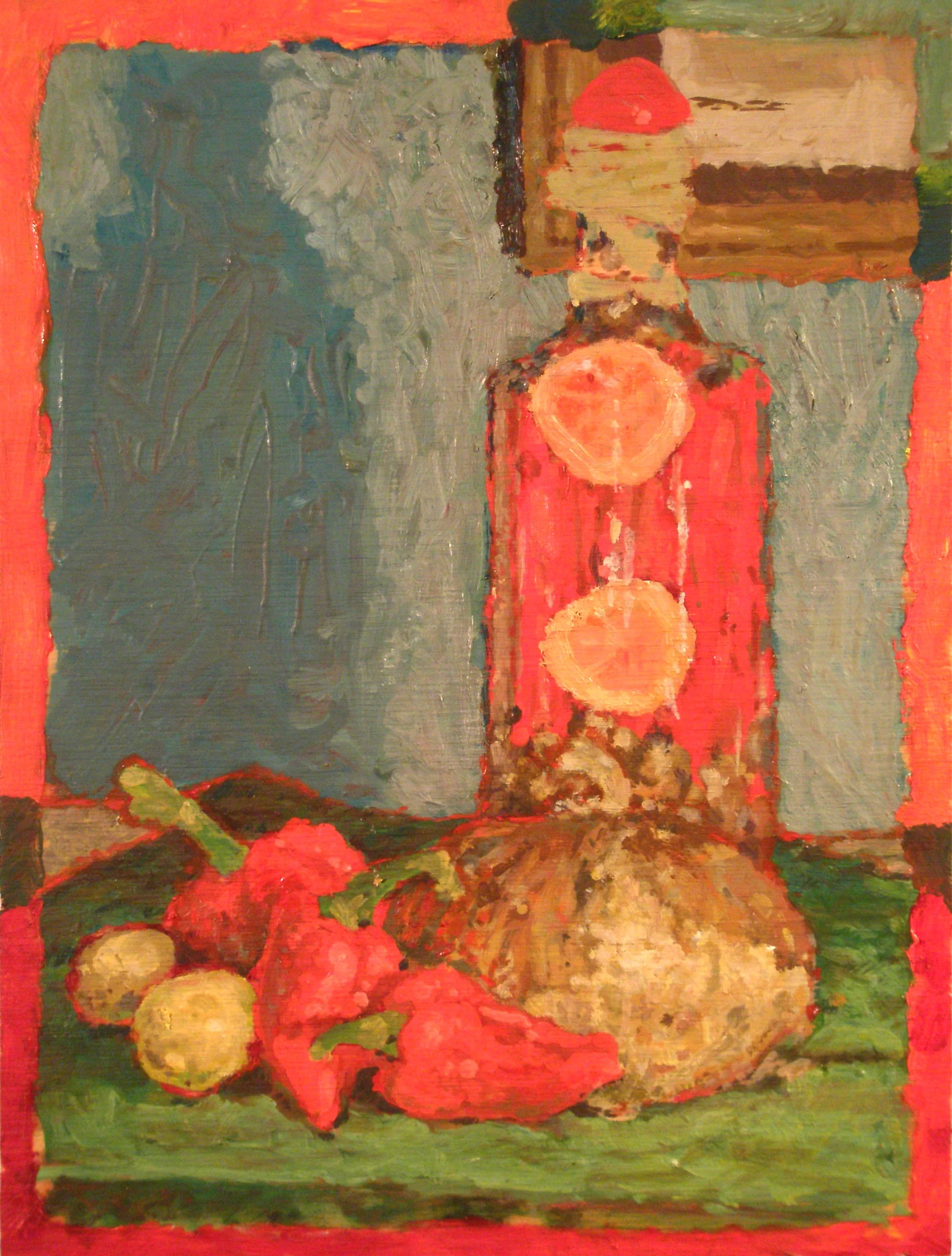 PLOO oil on wood, still life. 2009