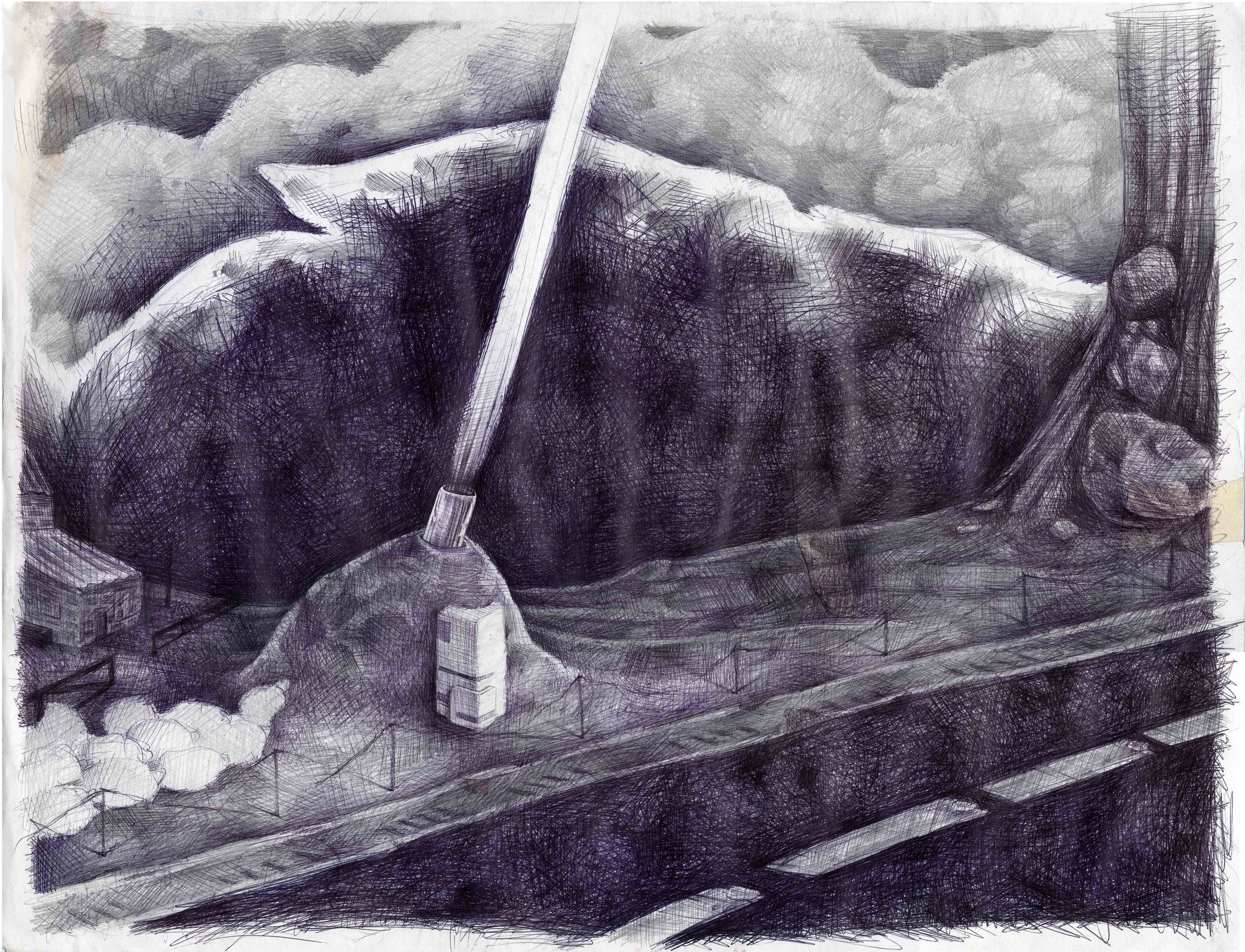   Sheep  ink and graphite on paper. 2008  exhibited -  Bailey Contemporary Arts during Anything And Everything From The Past 2022  