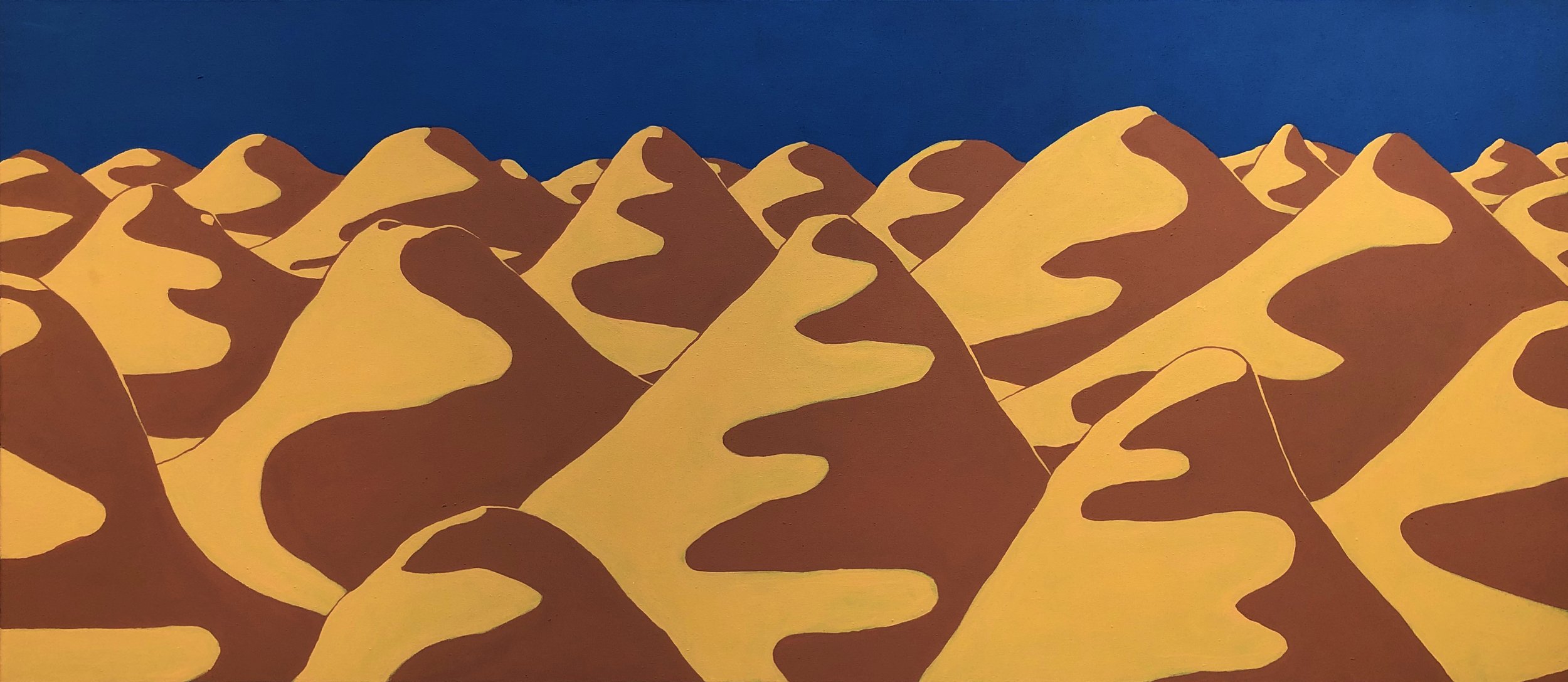   Desert  acrylic on raw linen. 2018  exhibited -  Tru by Hilton during Reflections Of The Big Book 2023; Bailey Contemporary Arts during Pages From The Big Book 2022; The Cultural Council for Palm Beach County during The Big Book : A World Created 2