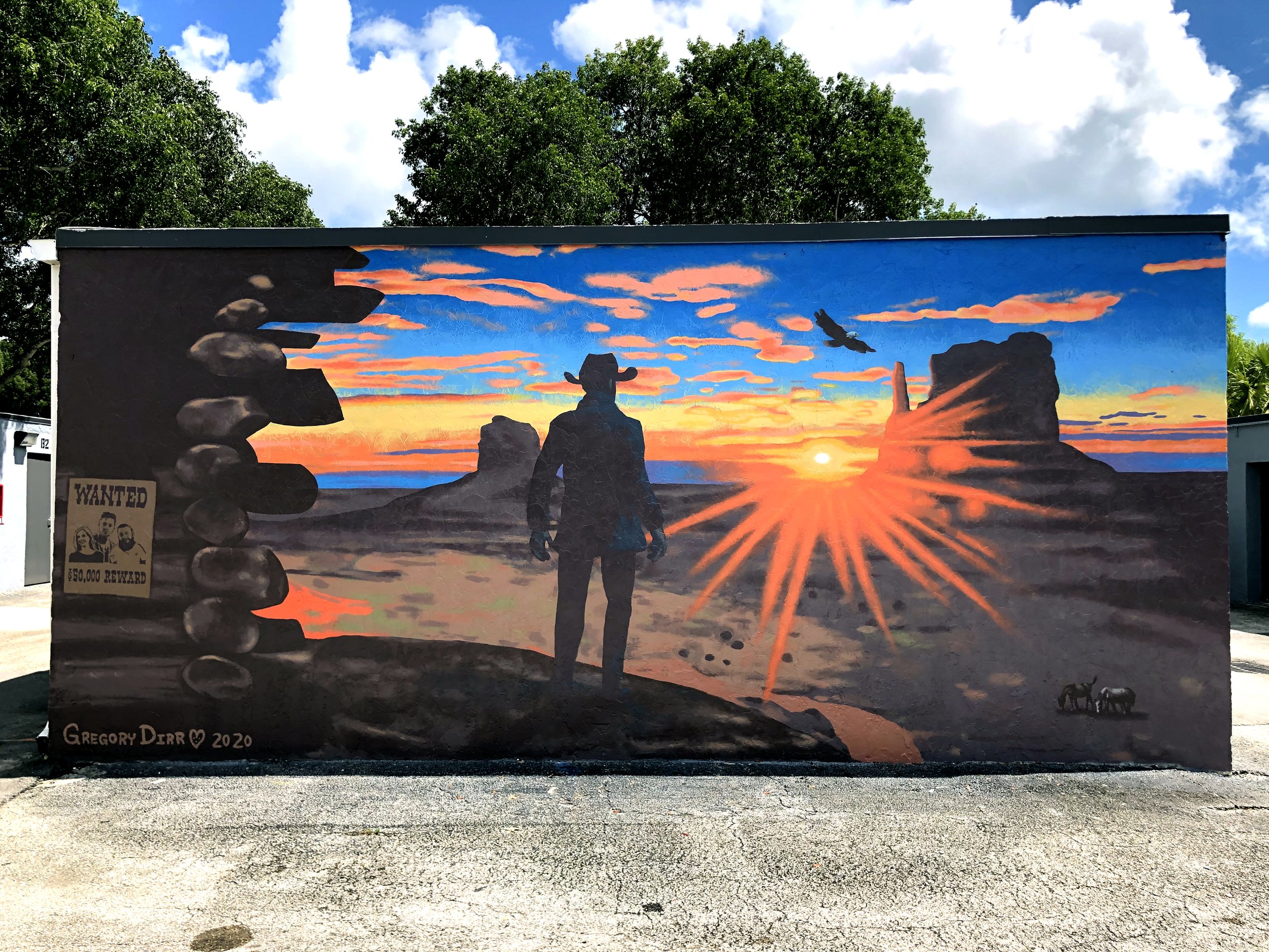   Cowboy  acrylic on concrete. 2020    commissioned by DNS Property Management Inc.   