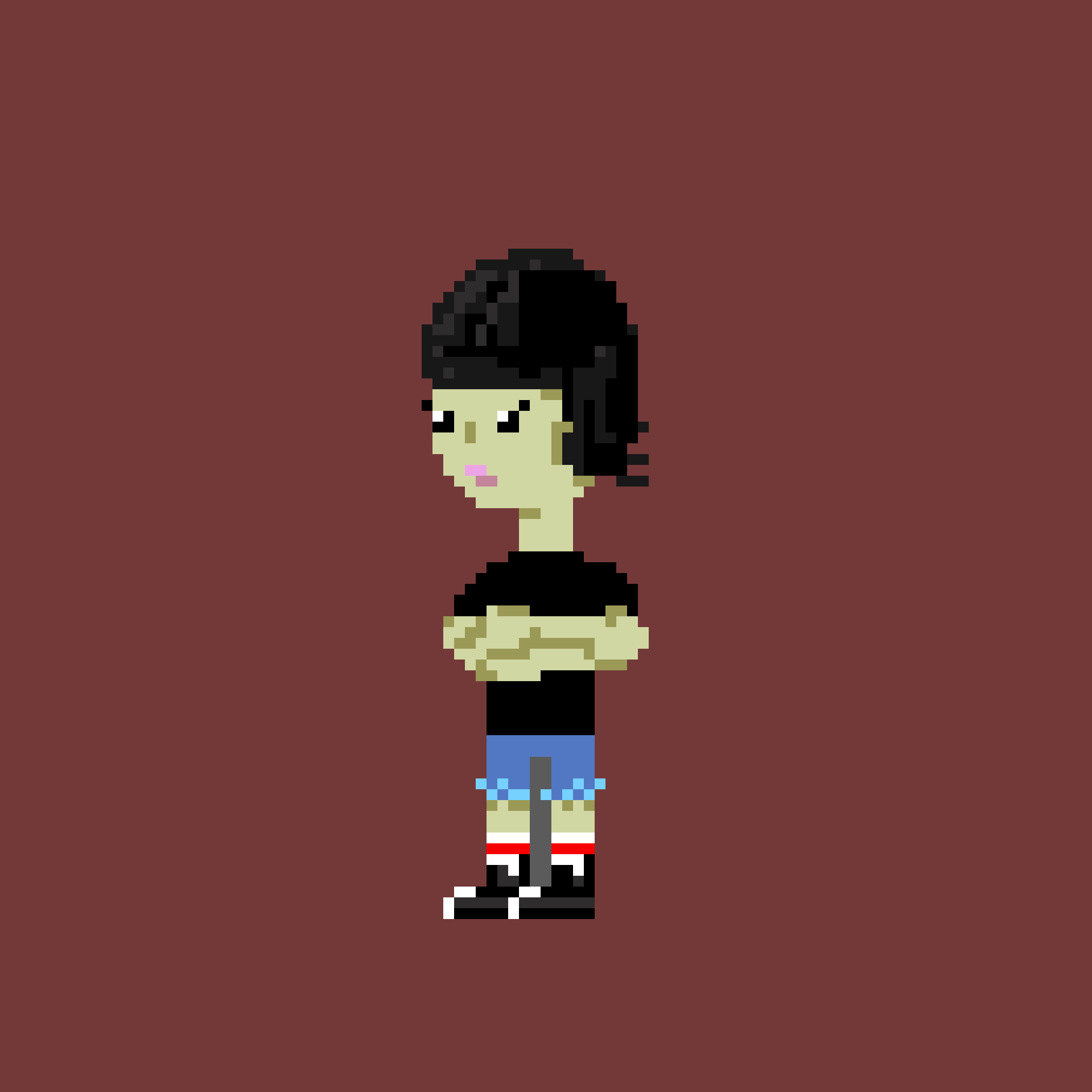   The Little Girl In 8 Bit 2  2020   study for woodcutting  