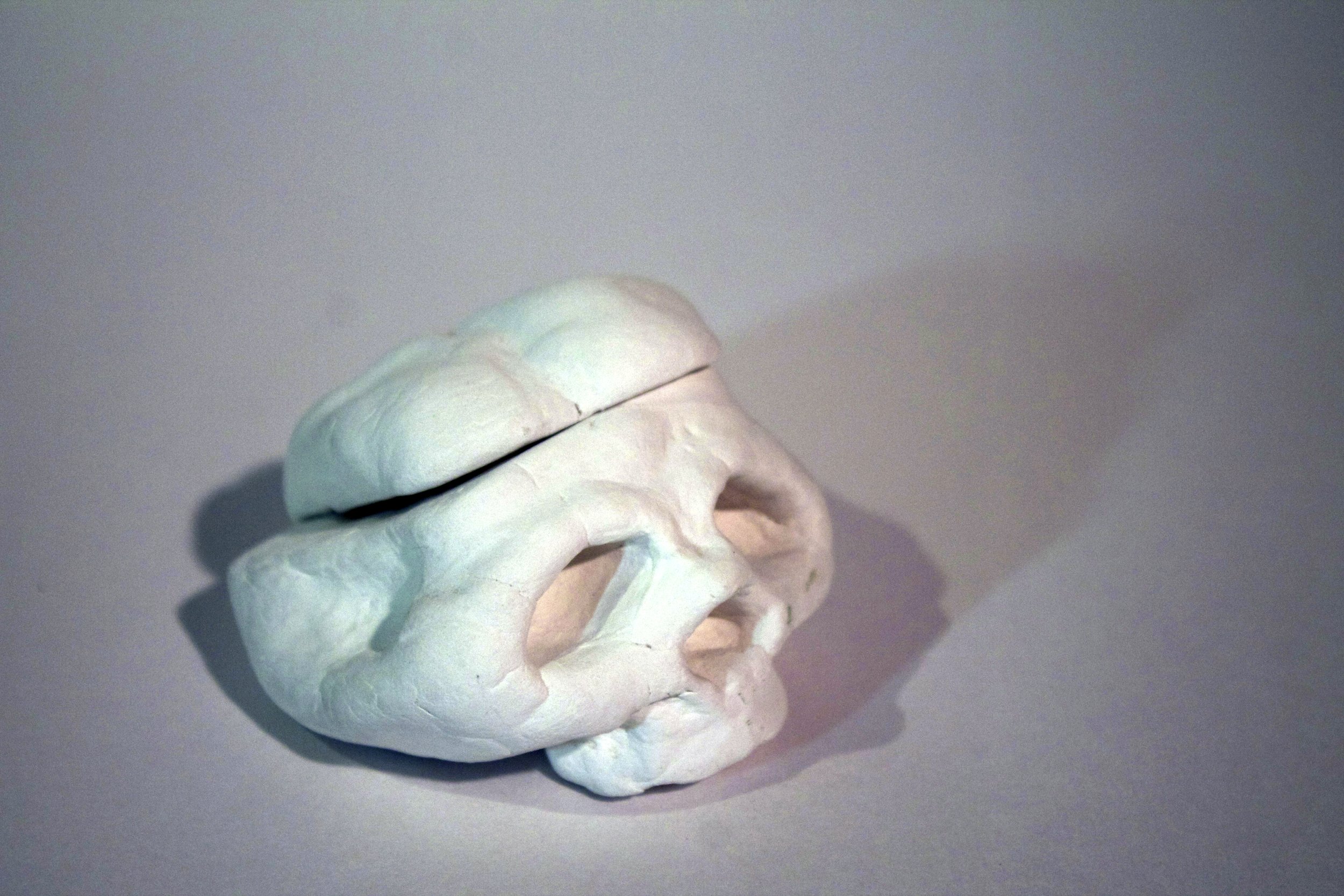   Paper Skull Ashtray  paper clay. 2009 