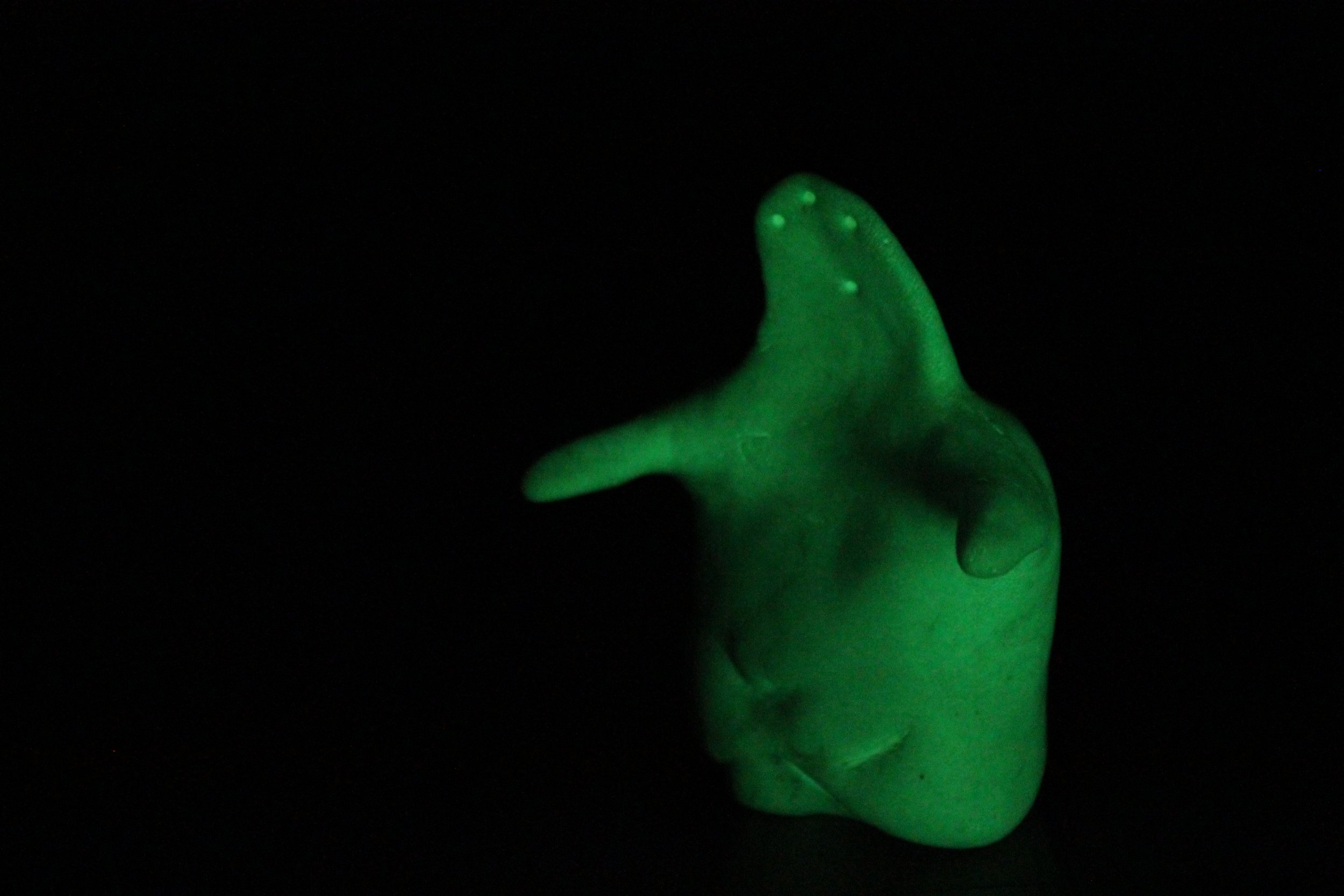   Glowing Ghost 1  glow in the dark clay. 2010 