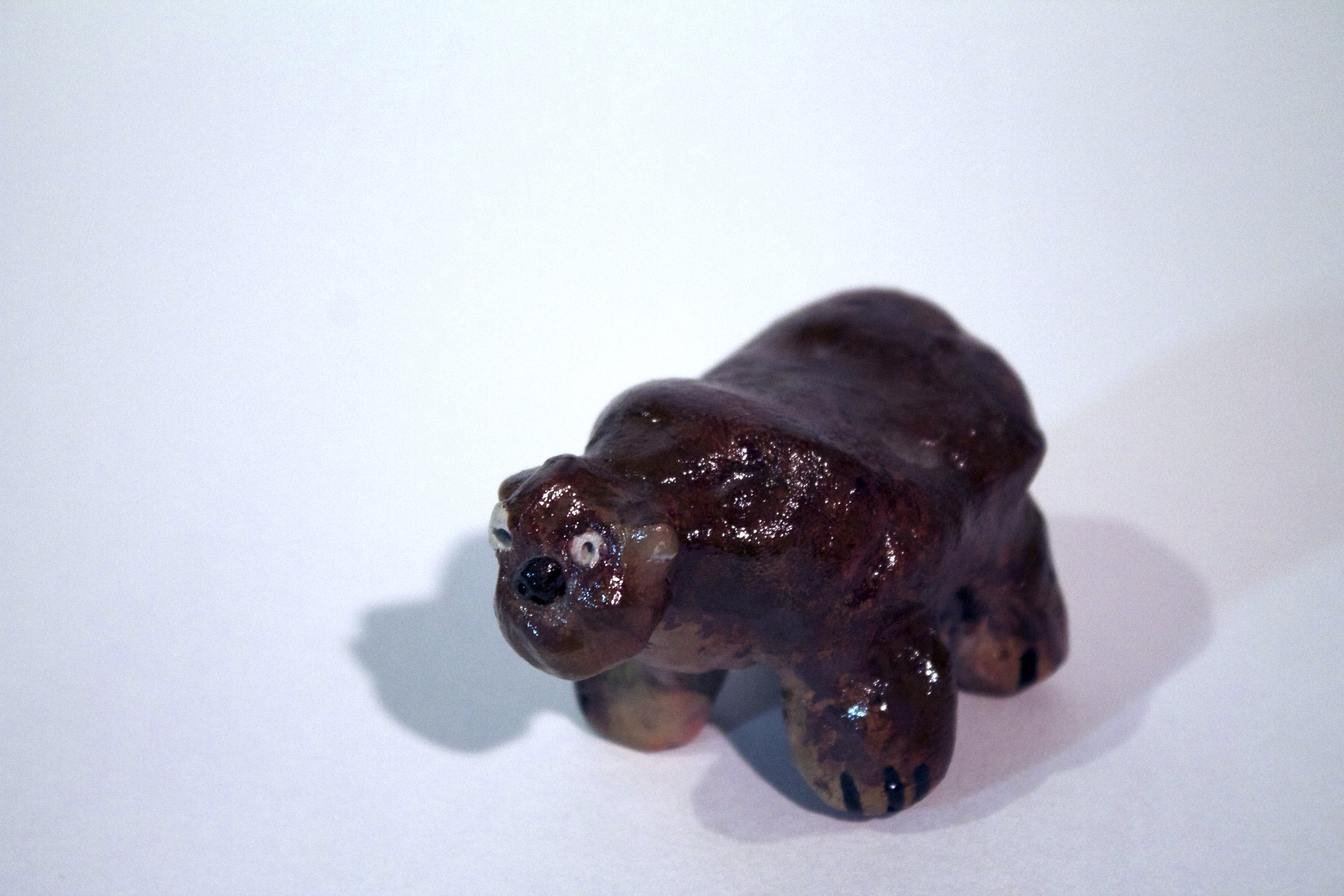   Bear  acrylic on clay. 1999 