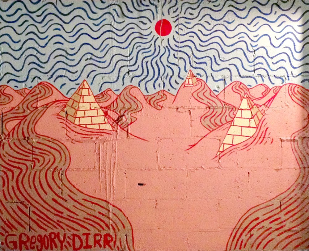   Buried Pyramids  acrylic on concrete. 2015    commissioned by C&amp;I Studios 2014   