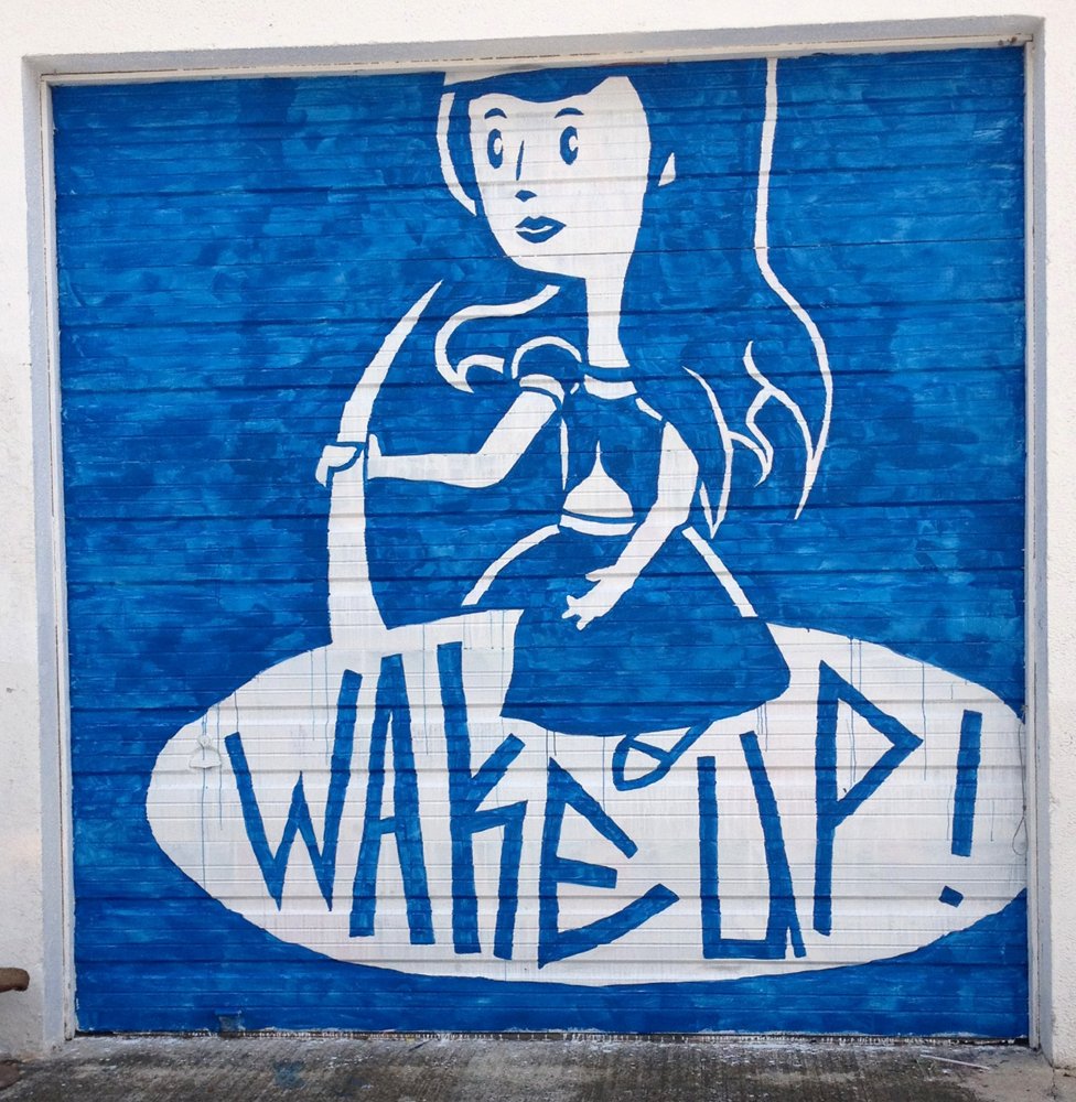   Wake Up!  acrylic on steel. 2014    commissioned by Boynton Beach Arts District 2014   