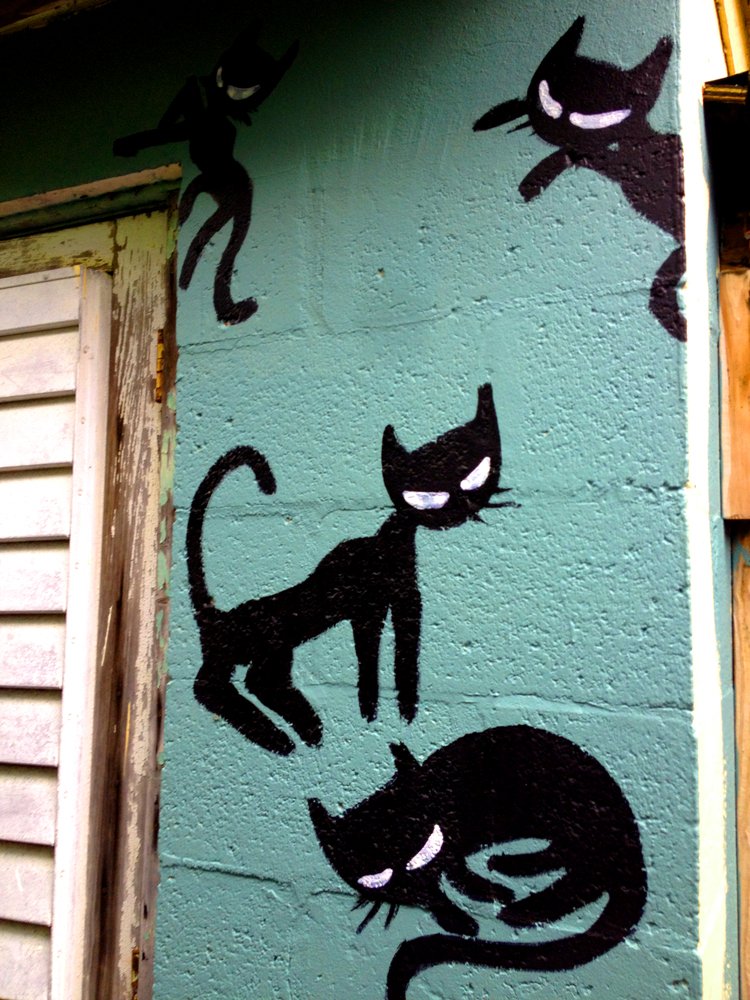   Cats Detail  acrylic on concrete. 2014    commissioned by Nowhere 2014   