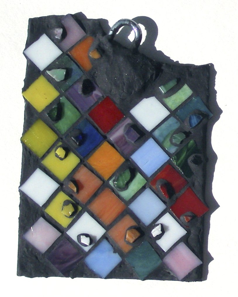   Diamond Pattern  glass mosaic on glass. 2010 