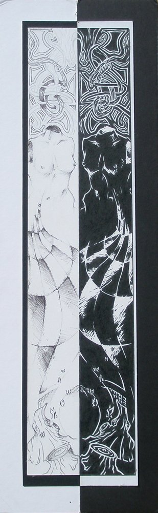   Black/White Symmetry  graphite, ink on paper. 2004 