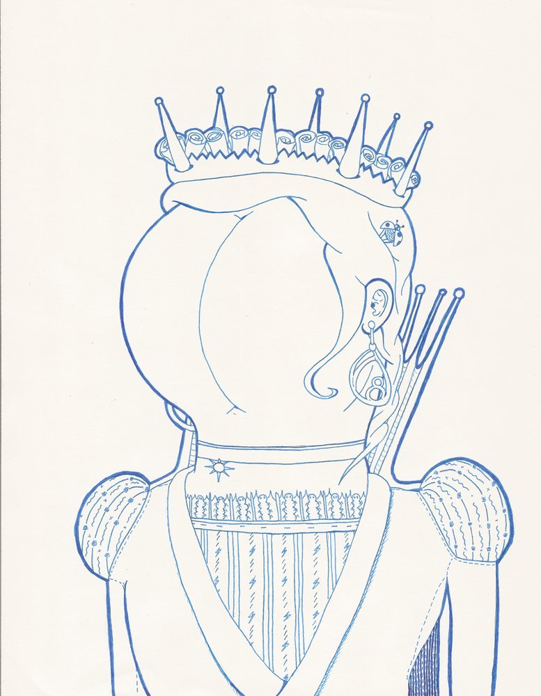   Regal Butt Face  ink on paper. 2010  exhibited -  Eve-N-Odd Gallery during The Coloring Book Show 2012  