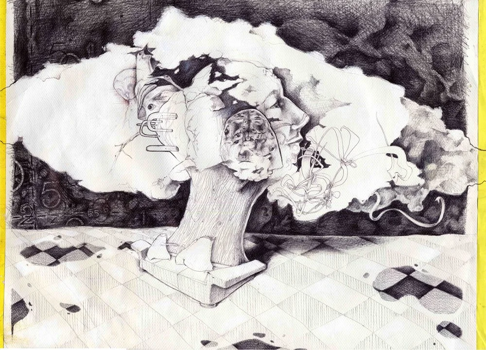 Tree Couch ink on paper. 2008 exhibited - Bailey Contemporary Arts during Anything And Everything From The Past 2022; ArtServe during Reflect : Healing Through Art 2019; Studio 259 during Stay Tooned 2014