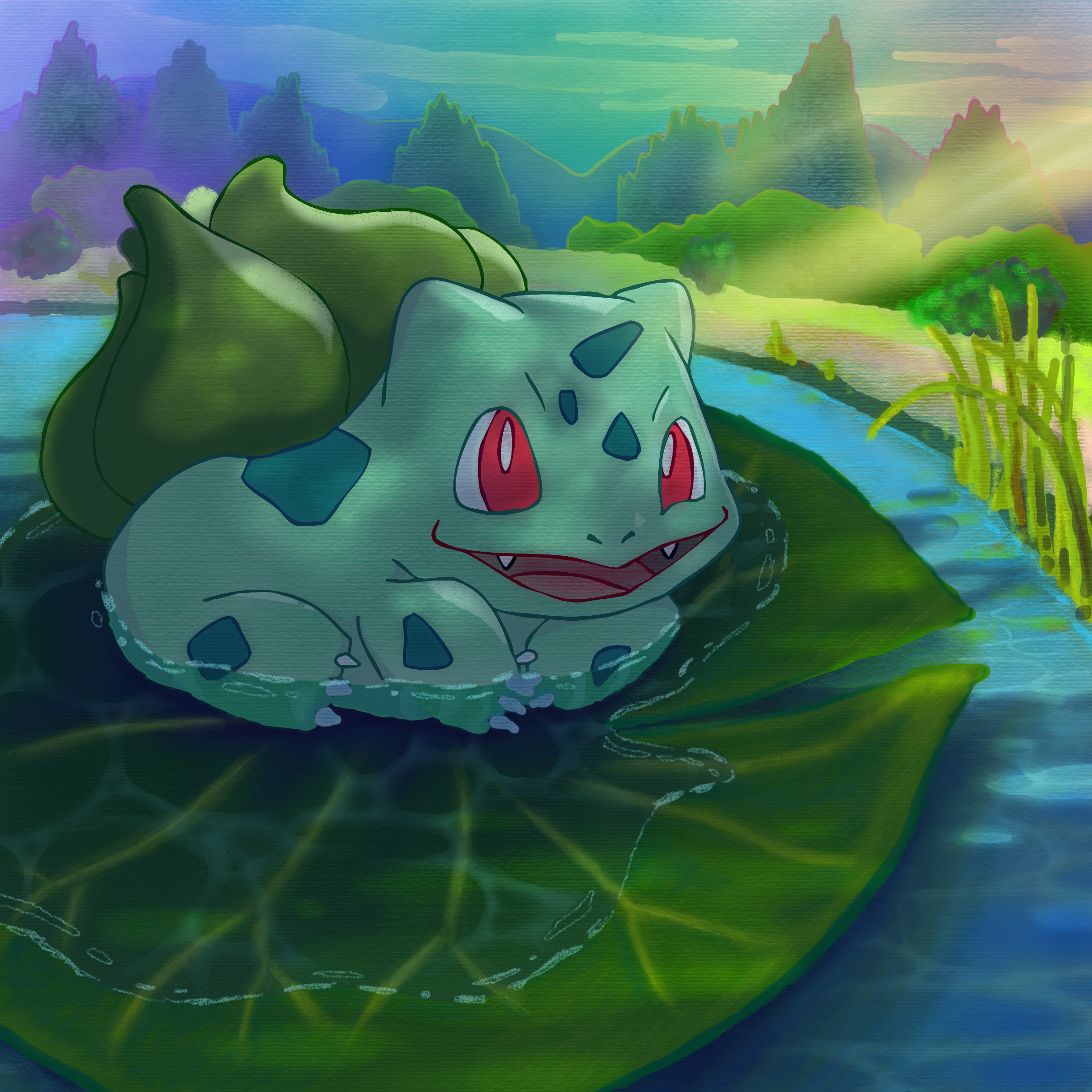   Bulbasaur On A Lily Pad  2021 