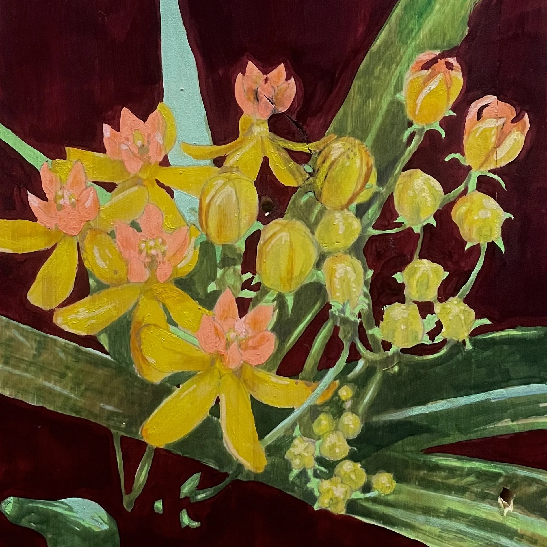   Milkweed  acrylic on wood. 2020 