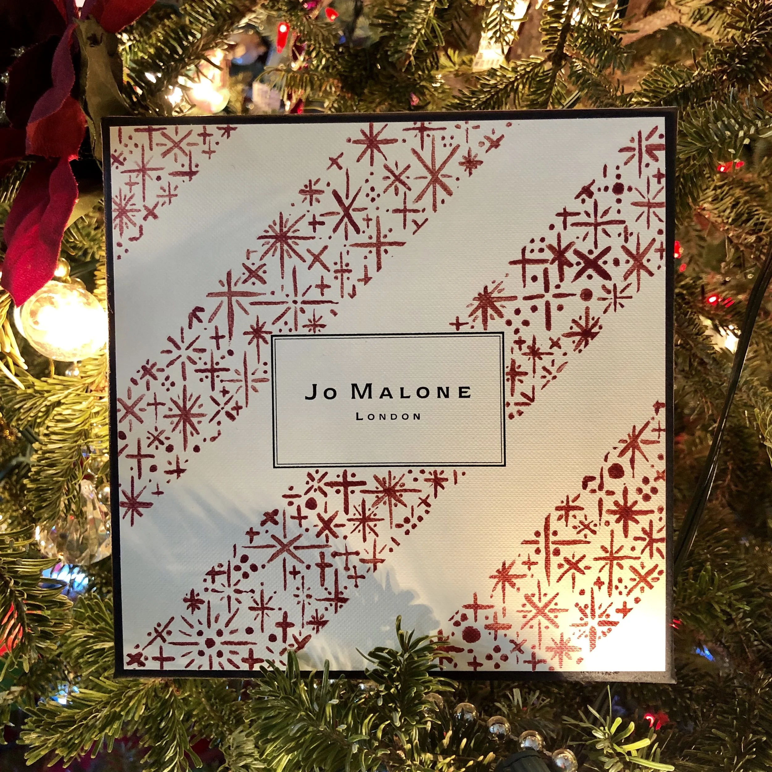 Jo Malone Christmas acrylic, ink on paper boxes. 2020 commissioned by Jo Malone/Estée Lauder for in store live art