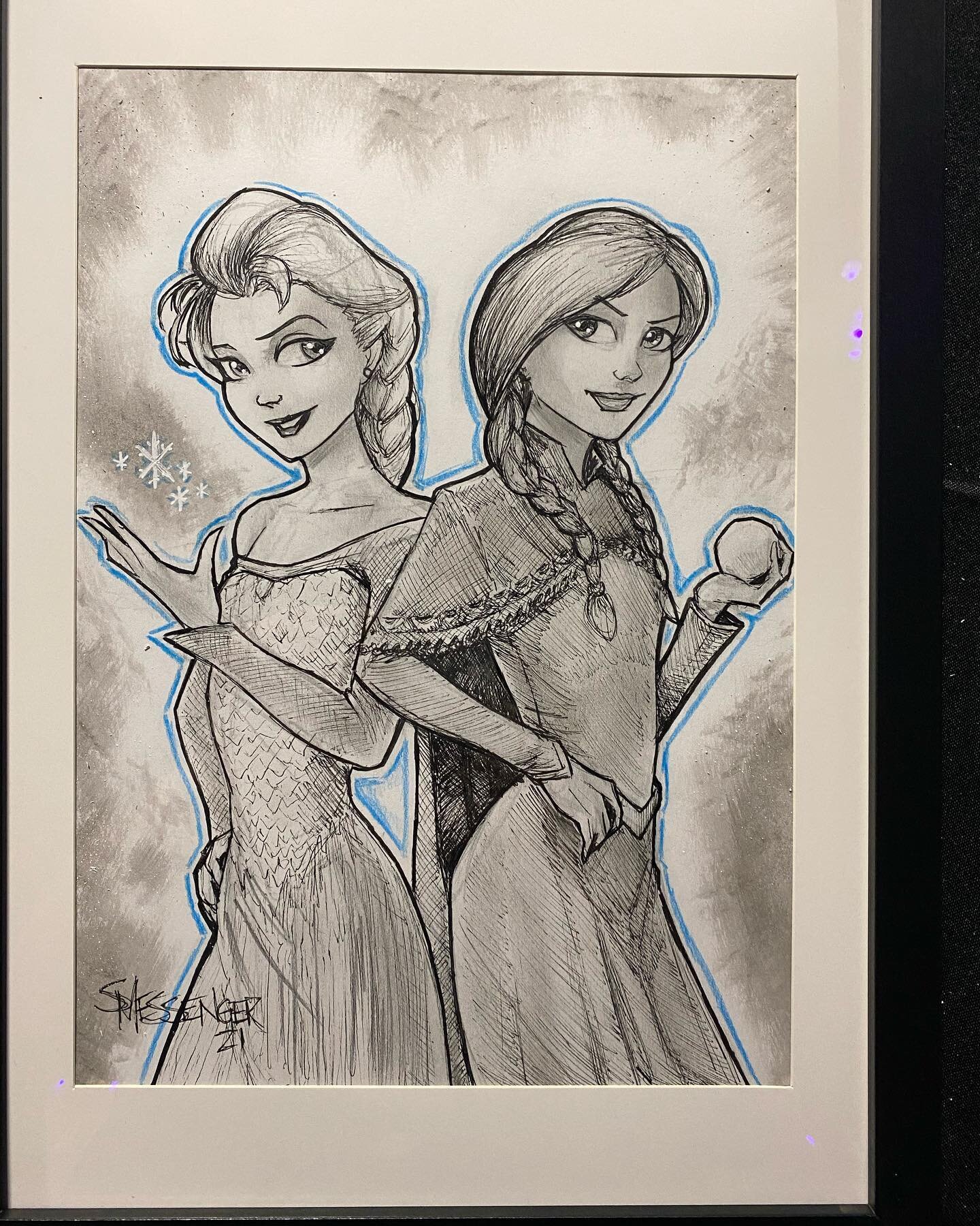 Last day for the Minneapolis #villainarts tattoo convention! Another fun commission! #art #artist #artofinstagram #artistsoninstagram #artwork #artistic #sketch #draw #drawing #penandink #penandinkdrawing #penandinkart #frozen #elsa #anna #elsaandann