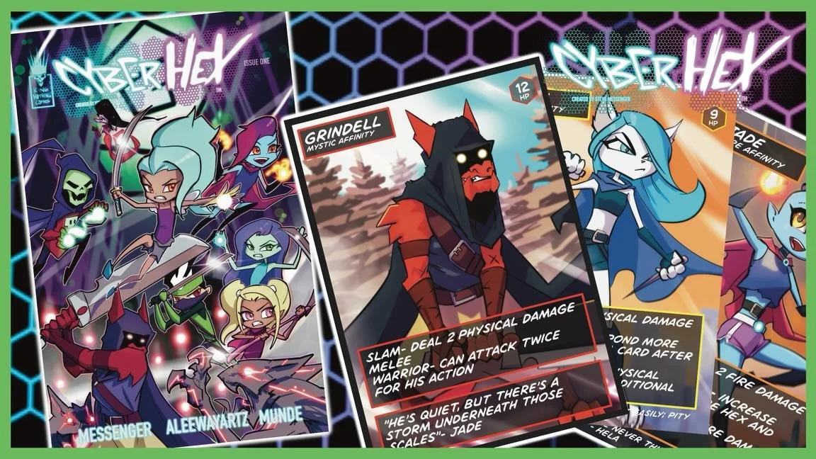 FUNDED IN MINUTES on KICKSTARTER!! Come check out the newest action packed deck building game CYBER HEX! Featuring 50 unique cards in the BATTLE DECK, keep your opponent guessing when almost every card can be played three different ways! Simple steps