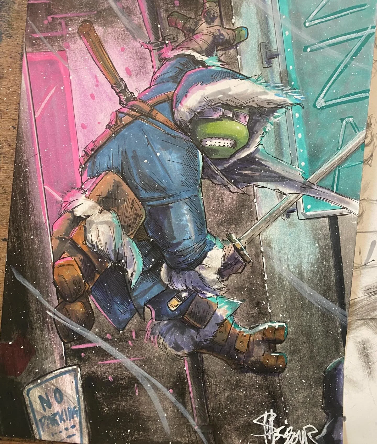 Cool TMNT last ronin I got to do! Very happy with how this one turned out! #tmnt #lastronin #tmntlastronin #tmntmikey #comicbookart