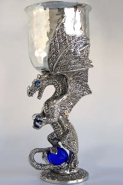 Pewter Blue Dragon Chalice