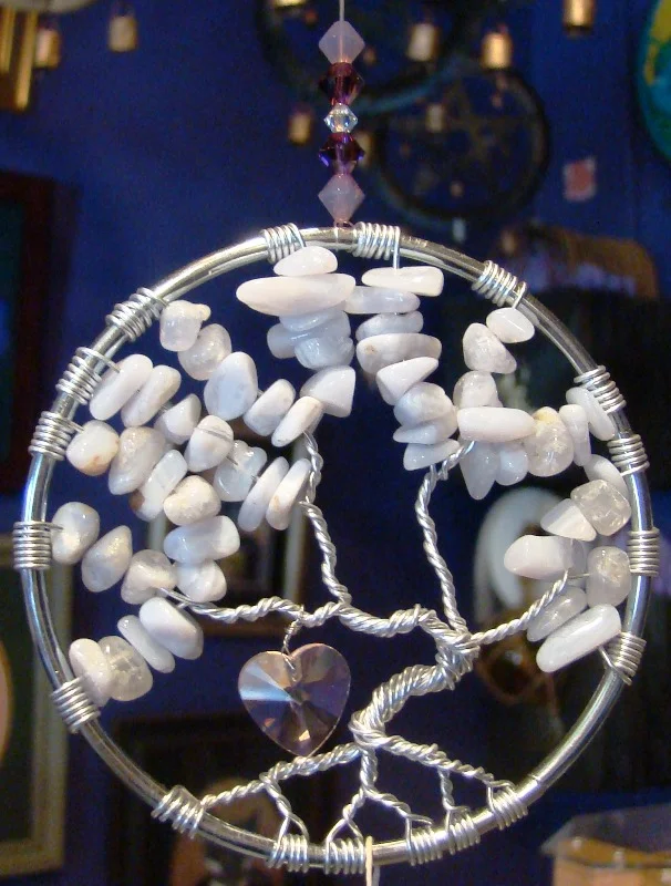 Gemstone Wishing Tree - Blue Lace Agate