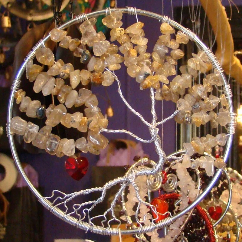 Gemstone Wishing Tree - Gold Rutile Quartz (Large)