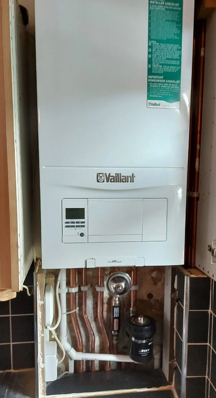 Vaillant Boiler Installed in kitchen cupboard