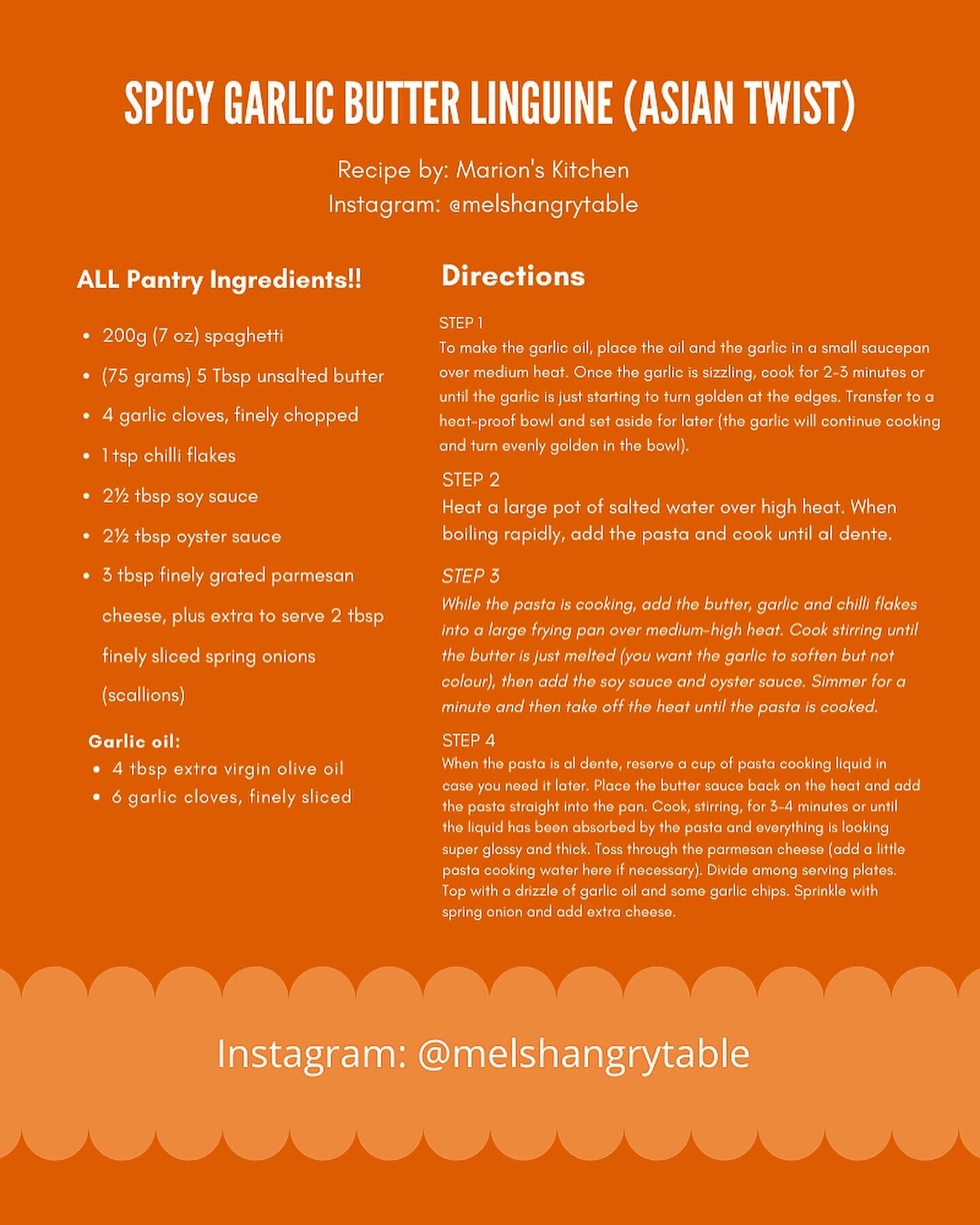 Spicy Garlic Butter Linguine (Asian Twist) — Mel's Hangry Table