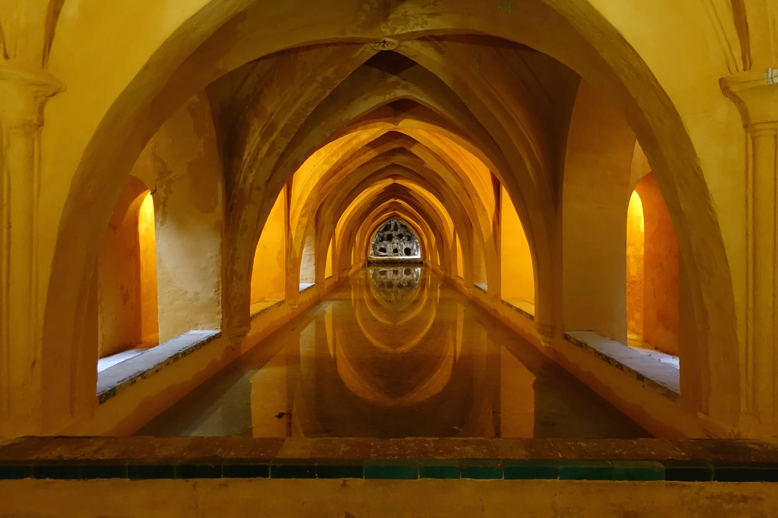The baths and cistern below the palace