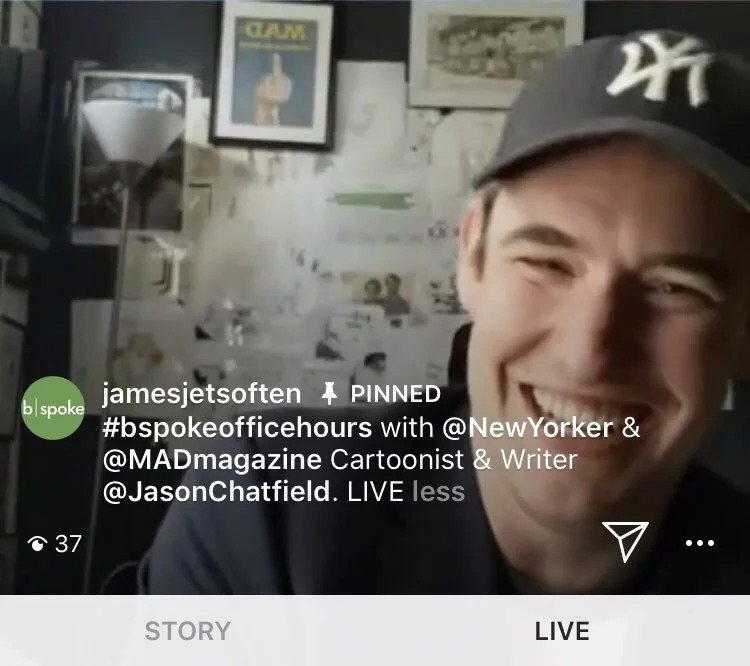 Cartoonist Jason Chatfield on #bspokeofficehours via Instagram Live | June 5, 2019