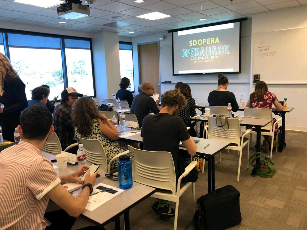   The first Opera Hack was held at Microsoft Corporation’s San Diego Offices July 27-28, 2019. OPERA America hosted a webinar showcasing first hackathon winners on August, 2020. Opera Hack 2.0 is scheduled for 2021. Photo: Angel Mannion  