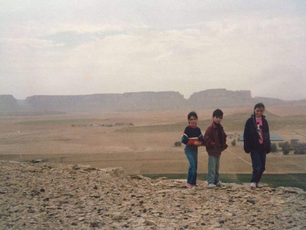 Beth, Kieran and I (left to right) on the edge of the escarpment outside of Riyadh.