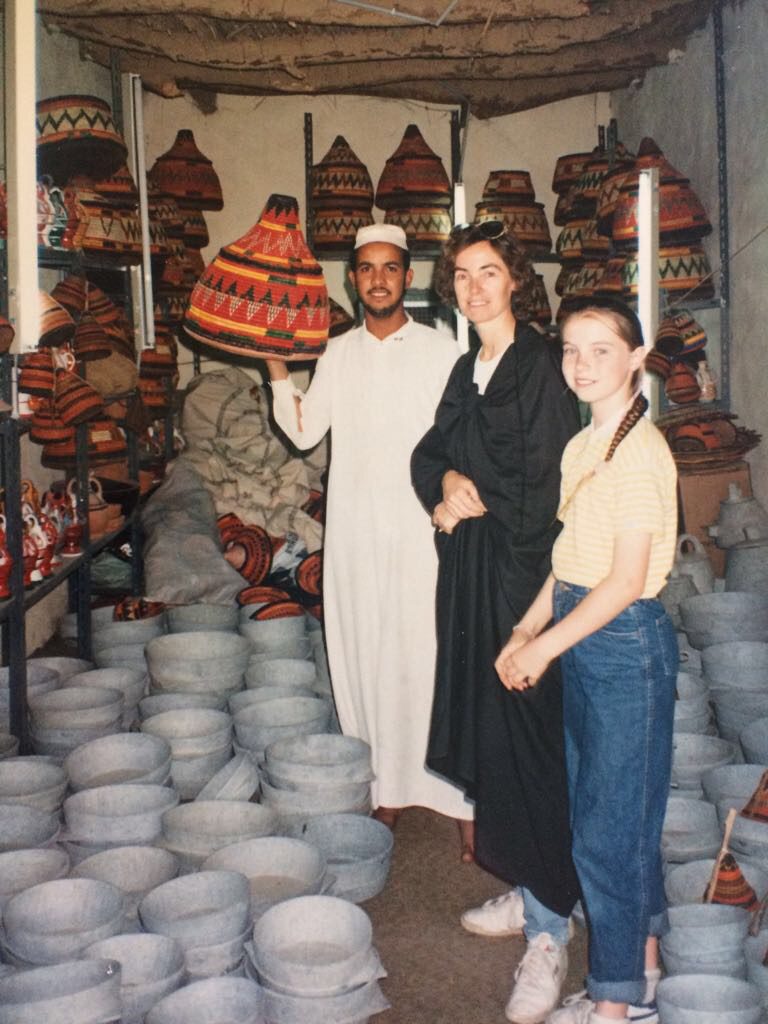 Mum and I shopping in Riyadh. We still have that handwoven basket at home in Sydney.