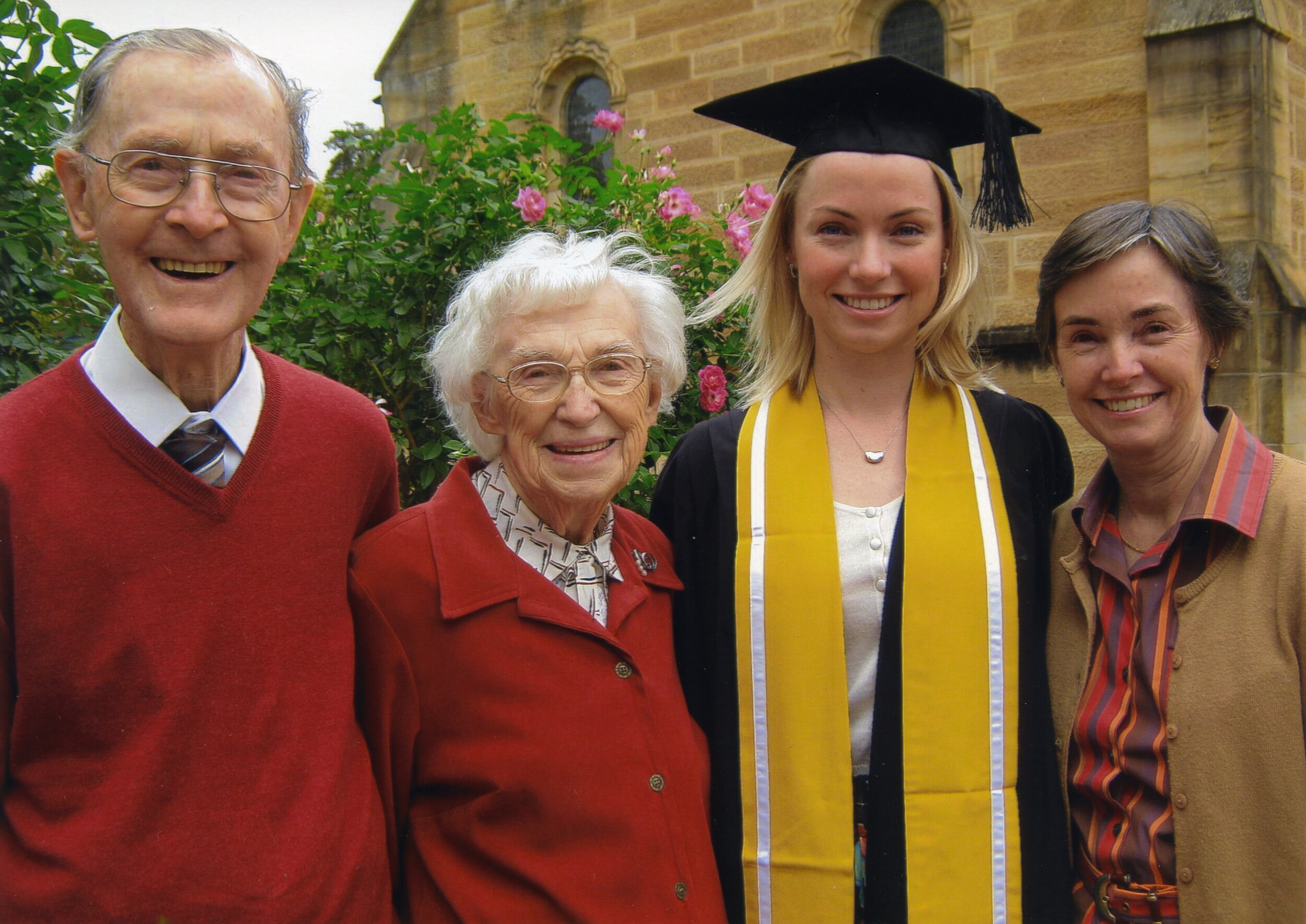 With Nanna, Grandpa and Mum, after I completed a postgraduate diploma in French, before I left Sydney for Jerusalem