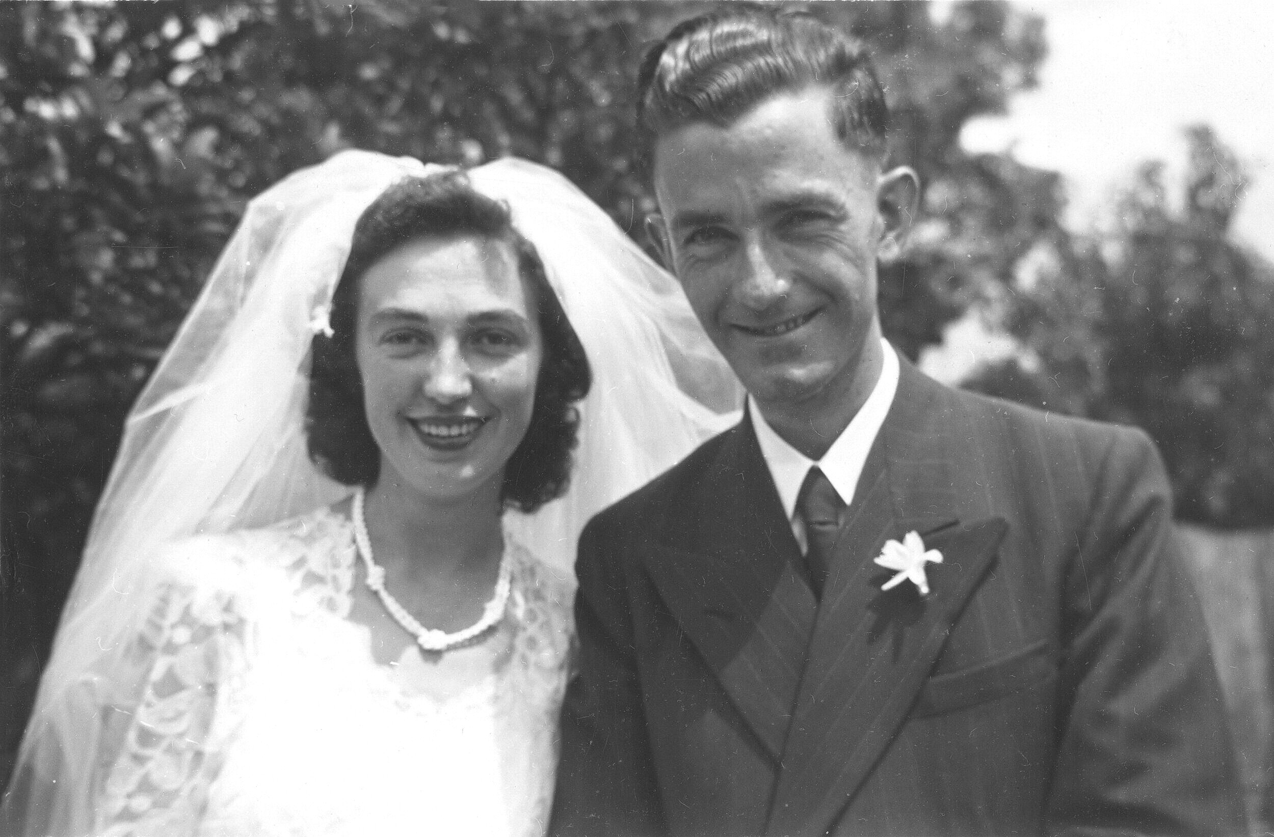 My grandparents, John and Pat Souter, at their wedding in Sydney on 27 January, 1951.