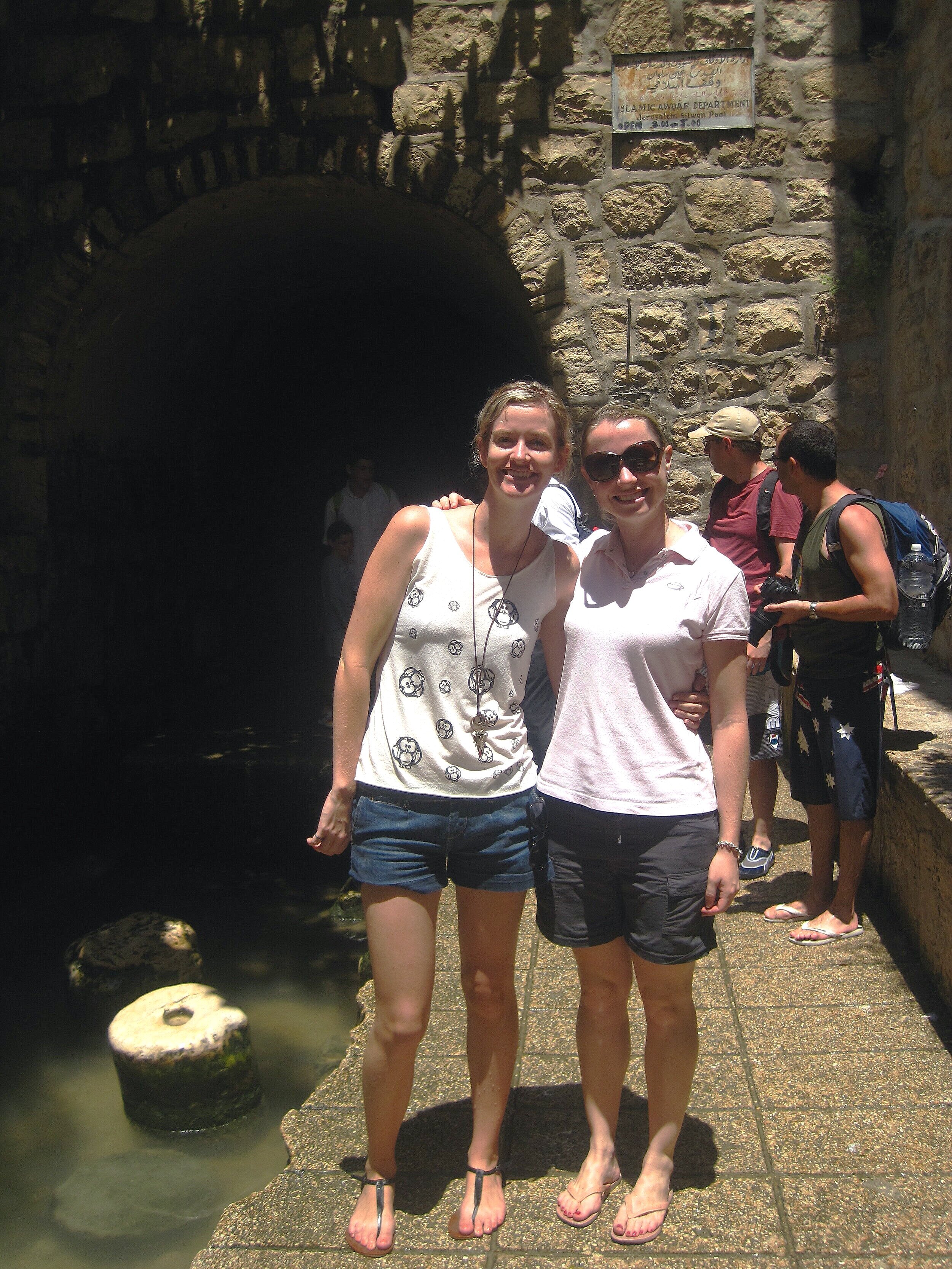 With Sharon in Jerusalem, walking through the ancient Silwan pool, which protected Jerusalem’s water supply from the Assyrians.