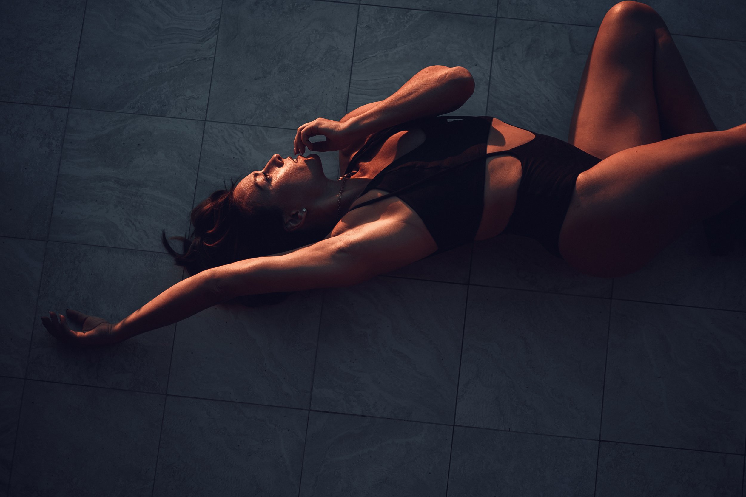 Dramatic Lounging on tile