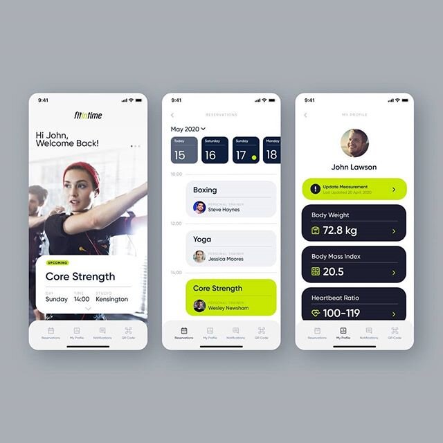 Fitintime is a fitness brand of a concept built upon the rising demand for result-oriented and customer-tailored services with more than 50 personal fitness studios.
They asked me to create a new app where you can book or see your lessons, track your