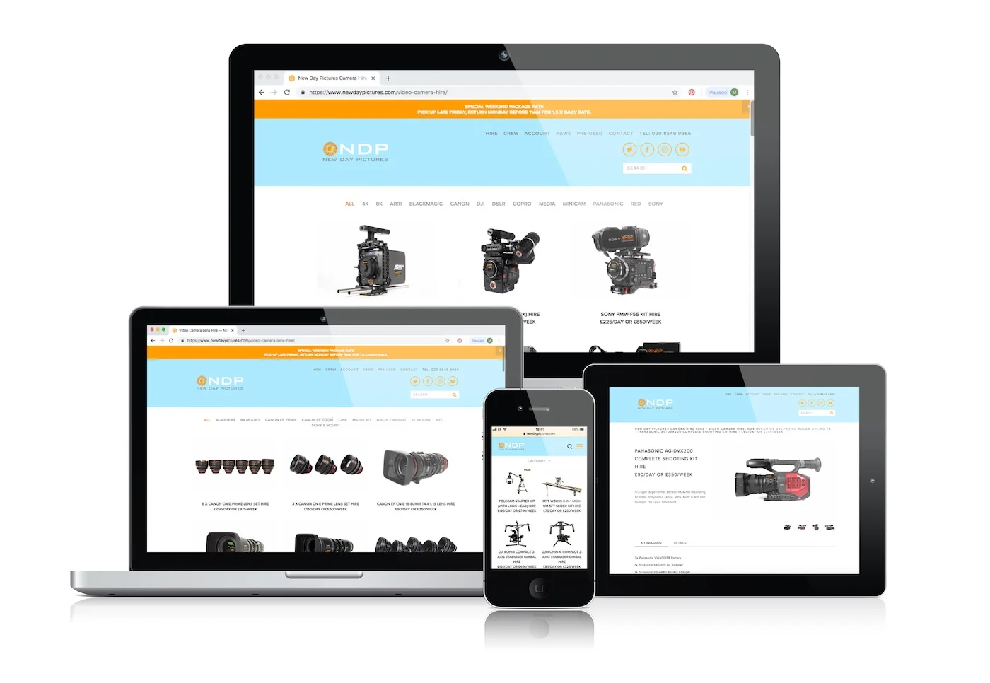 New Day Pictures required a new website that was easy to navigate and could showcase their products to customers in a quick and easy format. The brief requested a bright, modern website including hundreds of products, that could be categorised and searched for. The target audience now have a smooth experience when visiting the site and obtaining the information they need.