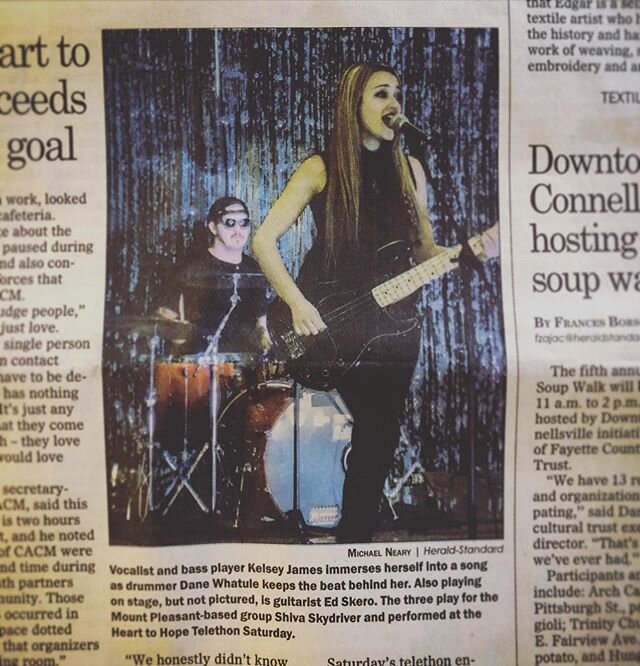 No matter how technologically advanced our news becomes, it will always be cool to see your picture in the paper. 🗞🗞🗞
@hsuniontown 
#newspaper #telethon #livemusic #fender #fenderprecision #gallienkrueger