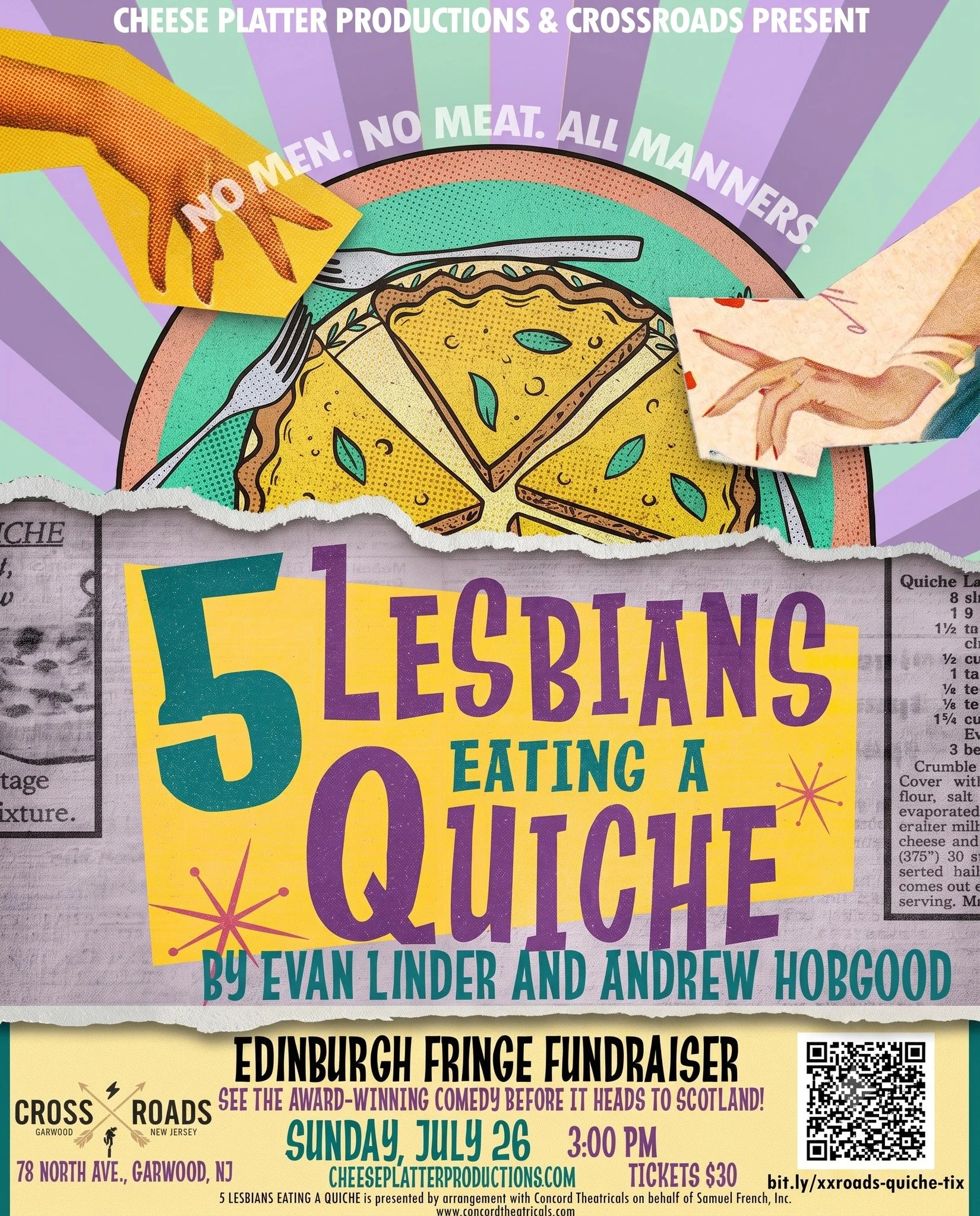 BIG ANNOUNCEMENT: Get a taste of our quiche before it goes to Scotland!

We have 38 days until we head to the Edinburgh Festival Fringe, and we want to spend one of them with you!

Our amazing cast will be performing 5 Lesbians Eating a Quiche by Eva