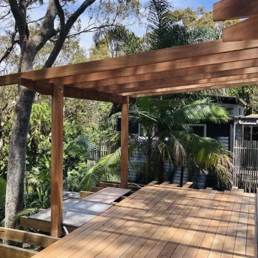 Completed timber deck and pergola residential project Sydney Australia