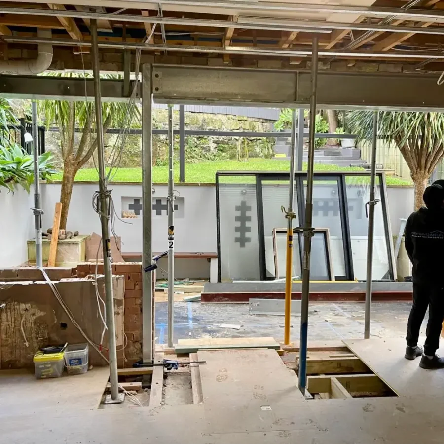 Construction site on old house